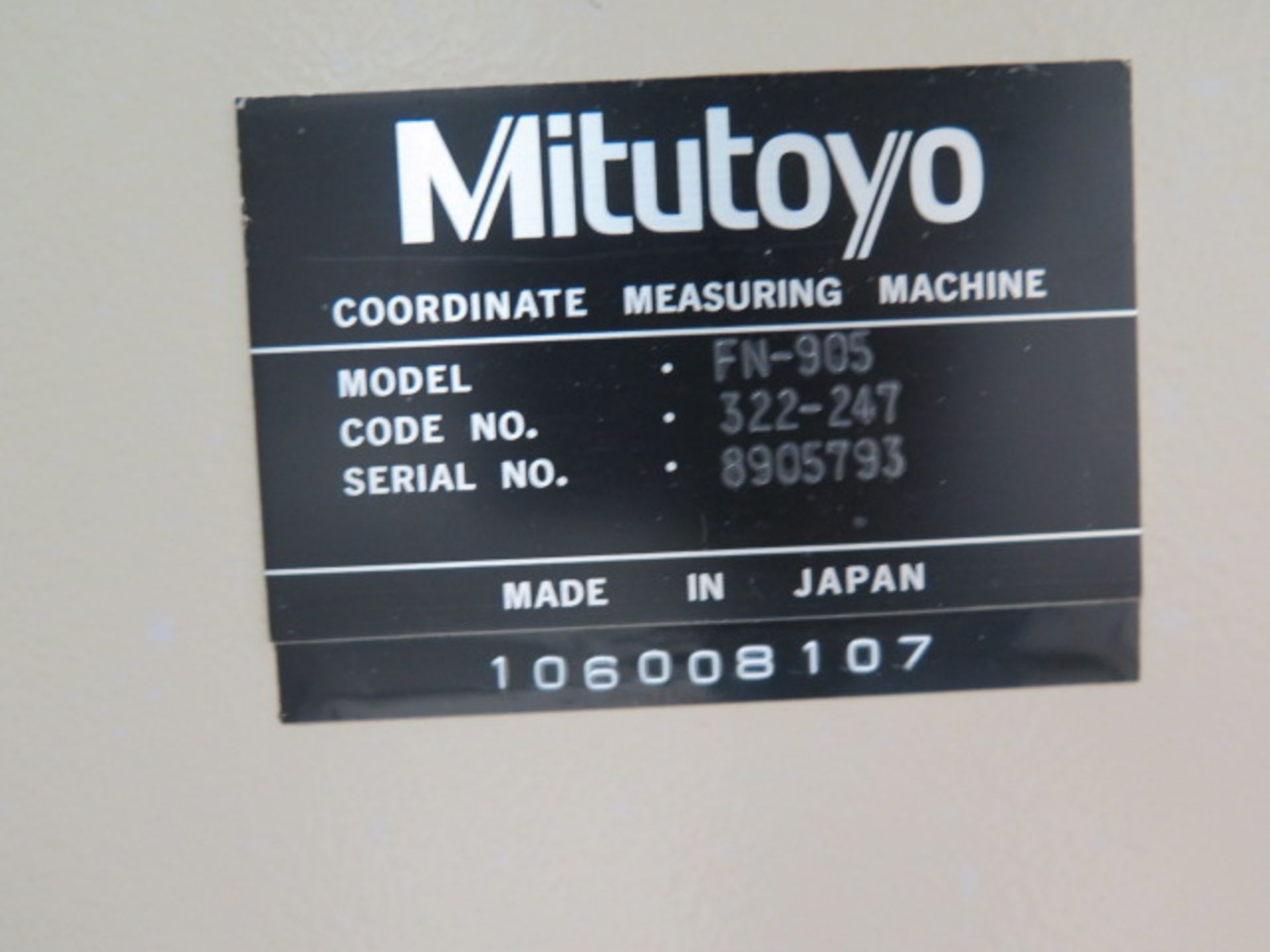 Mitutoyo FN905 CMM Machine w/ Renishaw PH9 Motorized Probe Head & PHD9 Probe Head Drive, SOLD AS IS - Image 15 of 15