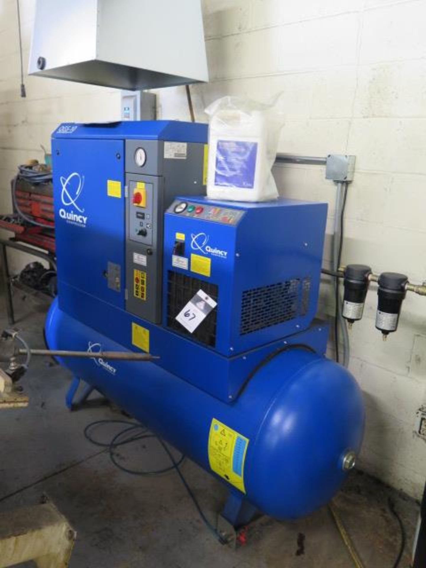 2014 Quincy QGS-10 D CSA/UL Rotary Compressor s/n CAI760874 w/ Built-In Refr Air Dryer, SOLD AS IS