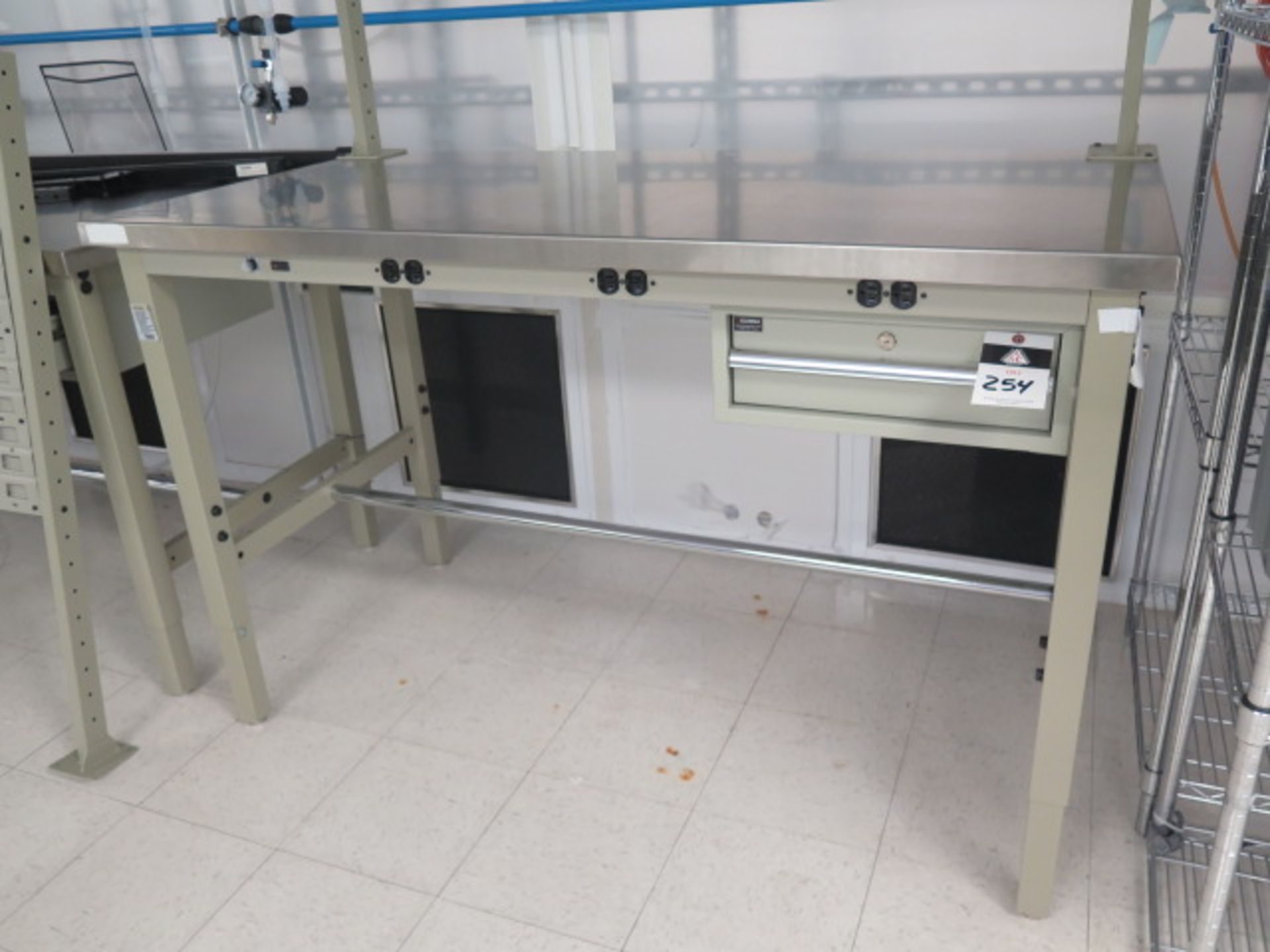 Global 30" x 60" Stainless Top Lab Benches (2) w/ Back-Boards and Lights (SOLD AS-IS - NO WARRANTY) - Image 5 of 11