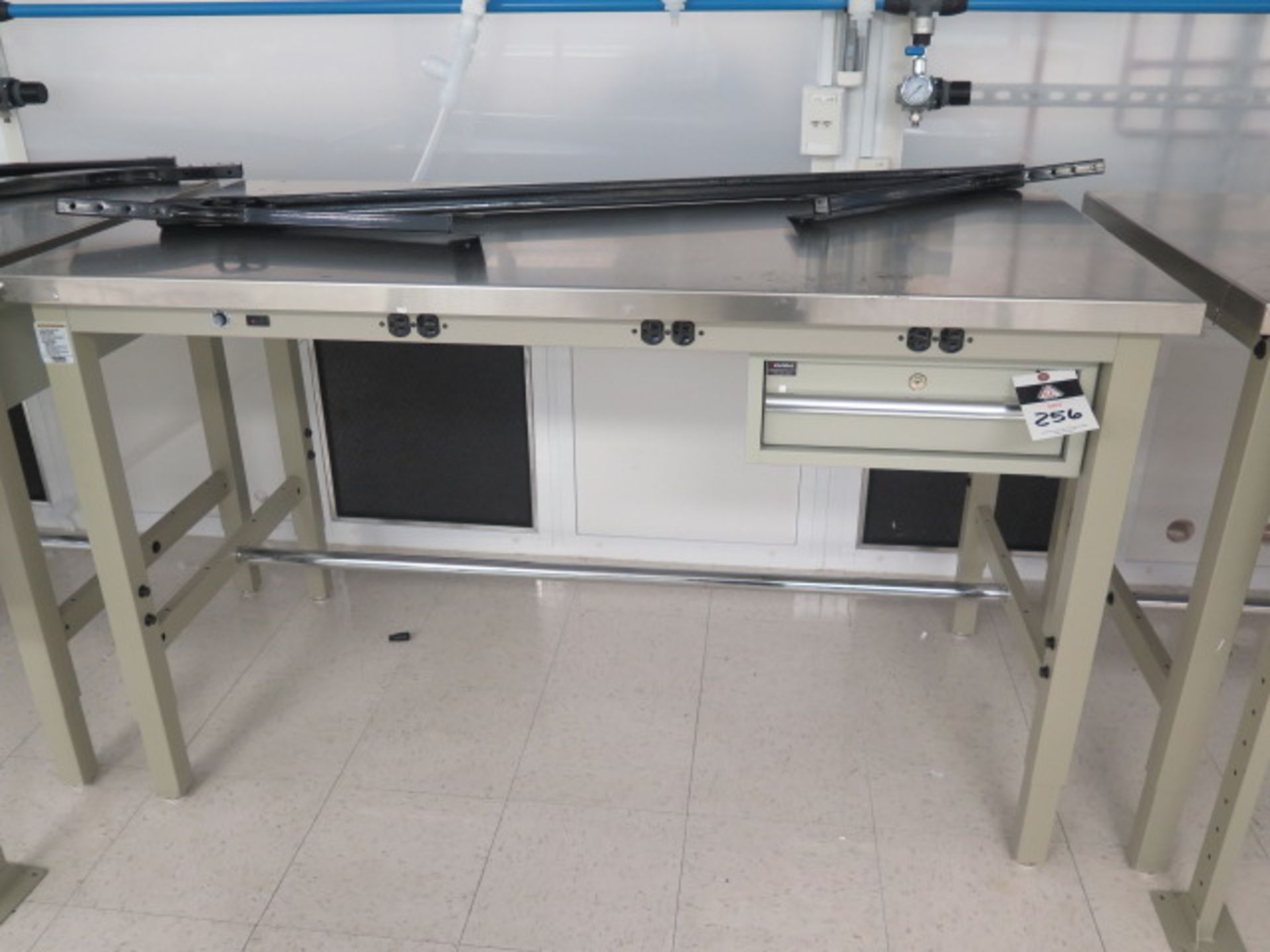 Global 30" x 60" Stainless Top Lab Benches (2) w/ Back-Boards (SOLD AS-IS - NO WARRANTY)