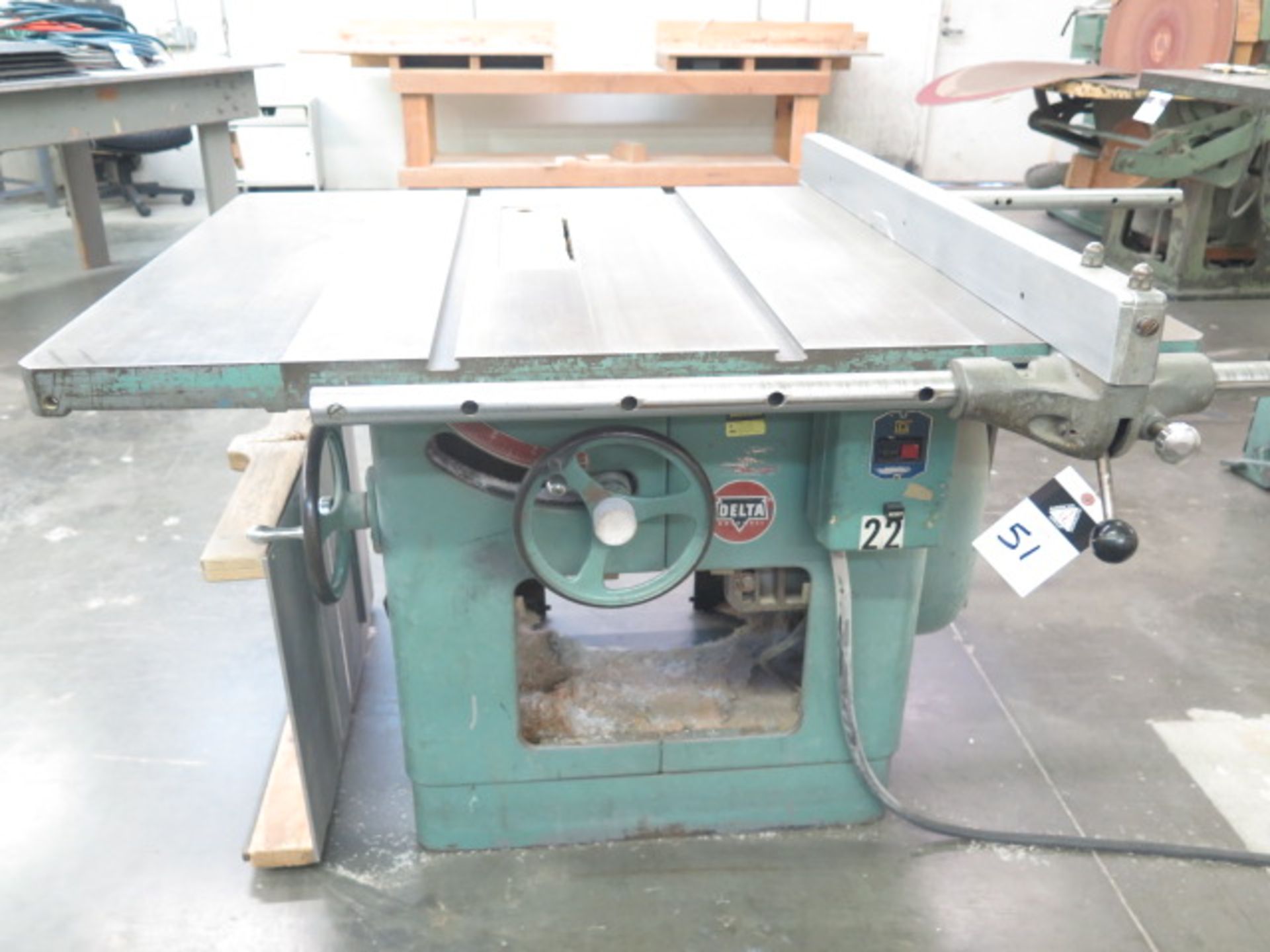Delta Tilting Arbor Table Saw w/ 38” x 47” Table, Fence (SOLD AS-IS - NO WARRANTY)