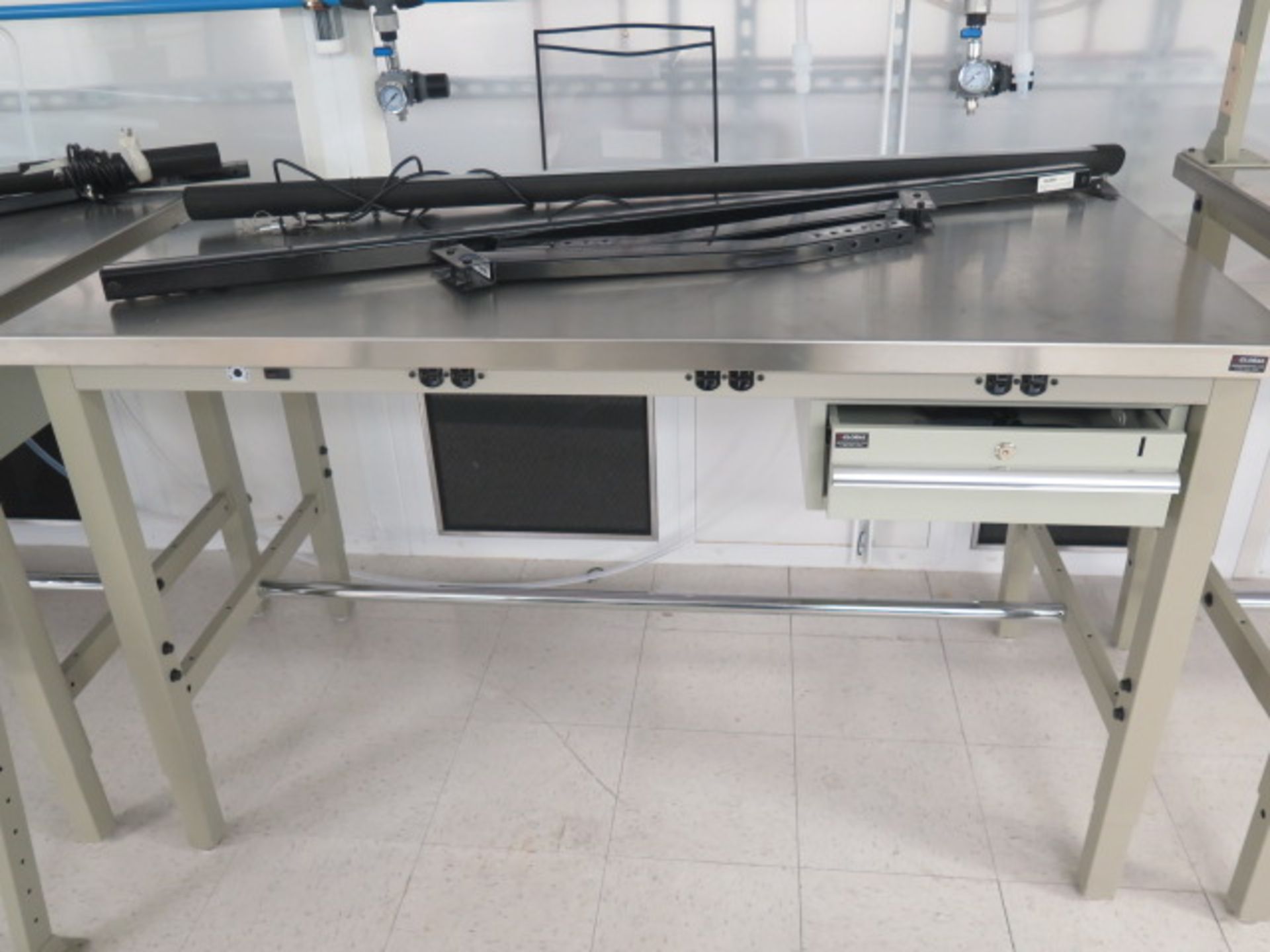 Global 30" x 60" Stainless Top Lab Benches (2) w/ Back-Boards and Lights (SOLD AS-IS - NO WARRANTY) - Image 10 of 11