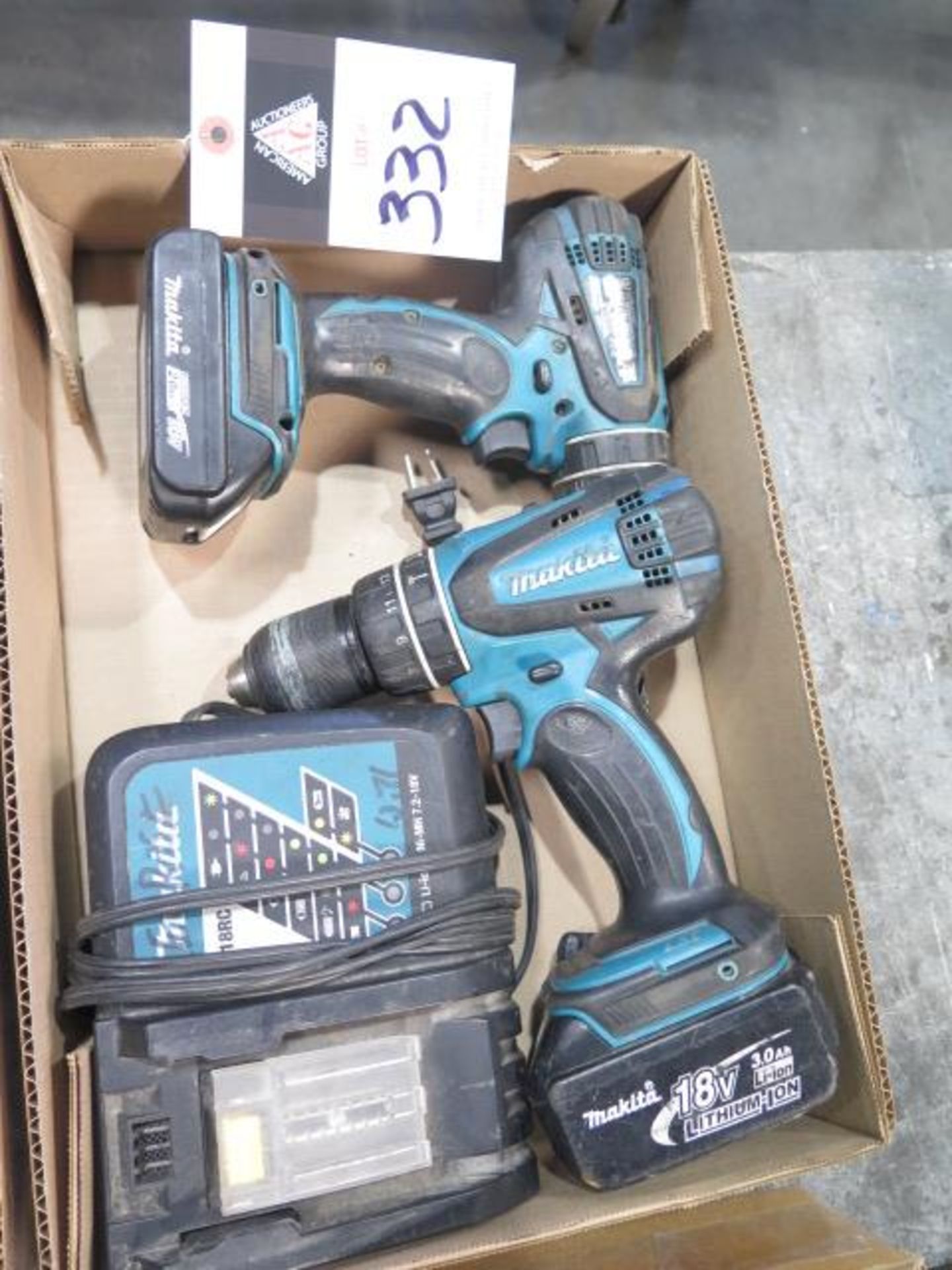 Makita 18V Cordless Drills (2) w/ Charger (SOLD AS-IS - NO WARRANTY)