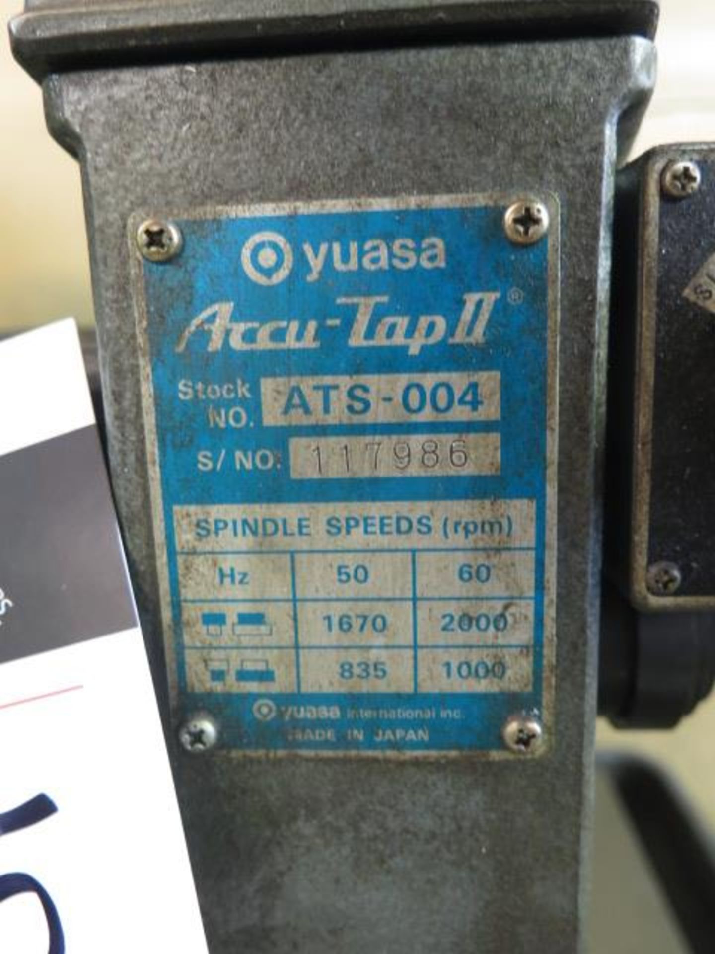 Yuasa Accu-Tap II ATS-004 Geared Head Tapping Machine s/n 117986 w/ Gears (SOLD AS-IS - NO - Image 3 of 11