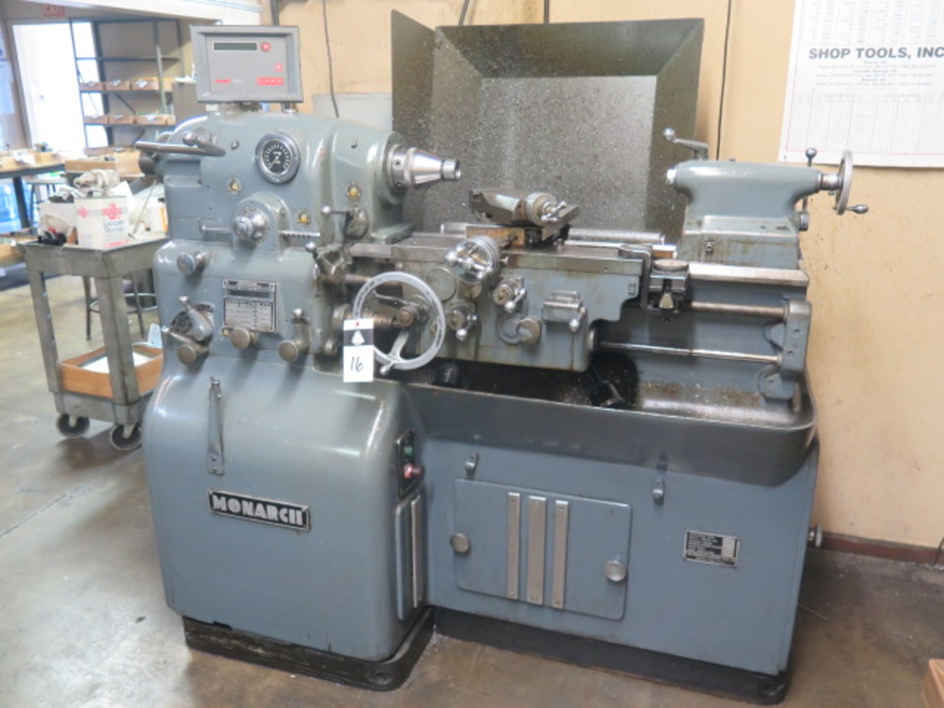 Monarch 10”EE 12 ½” x 20” Lathe s/n 43039 w/ Newall DPG DRO, 3000 RPM, Inch Threading, SOLD AS IS
