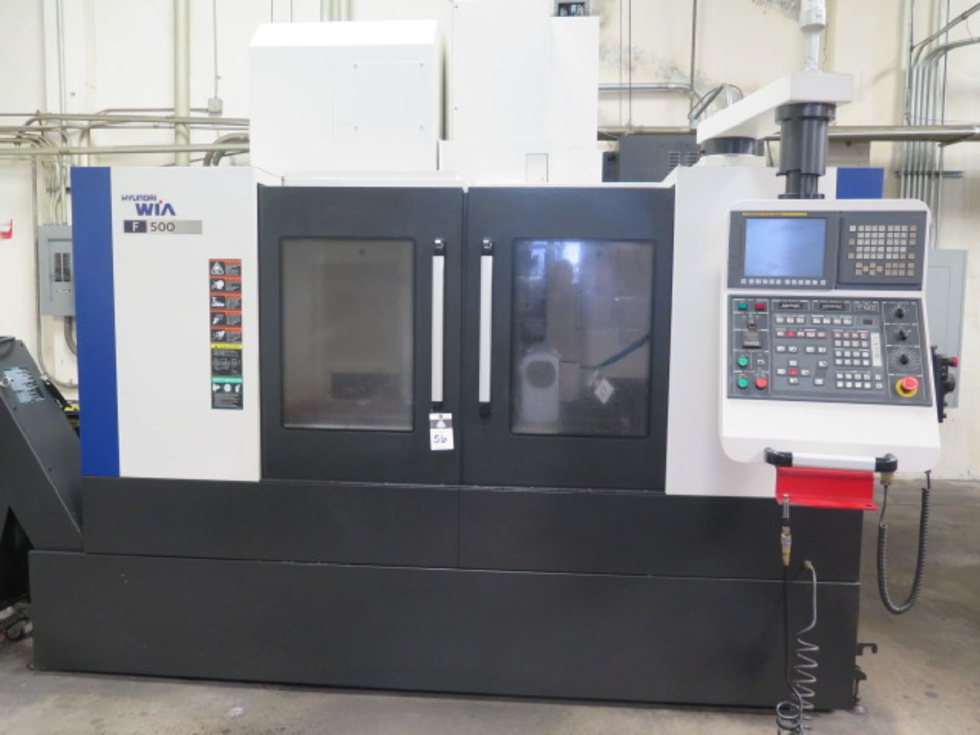 2016 Hyundai WIA F500 4-Axis CNC VMC s/n G3684-3457 w/ Hyundai WIA Fanuc i- Series, SOLD AS IS