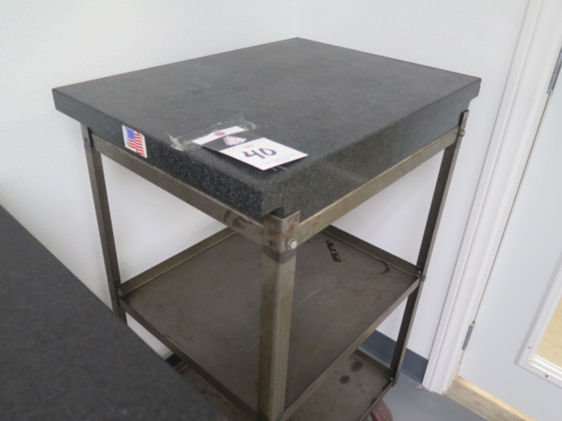 18" x 24" x 4" 2-Ledge Granite Surface Plate w/ Roll Stand (SOLD AS-IS - NO WARRANTY) - Image 2 of 4
