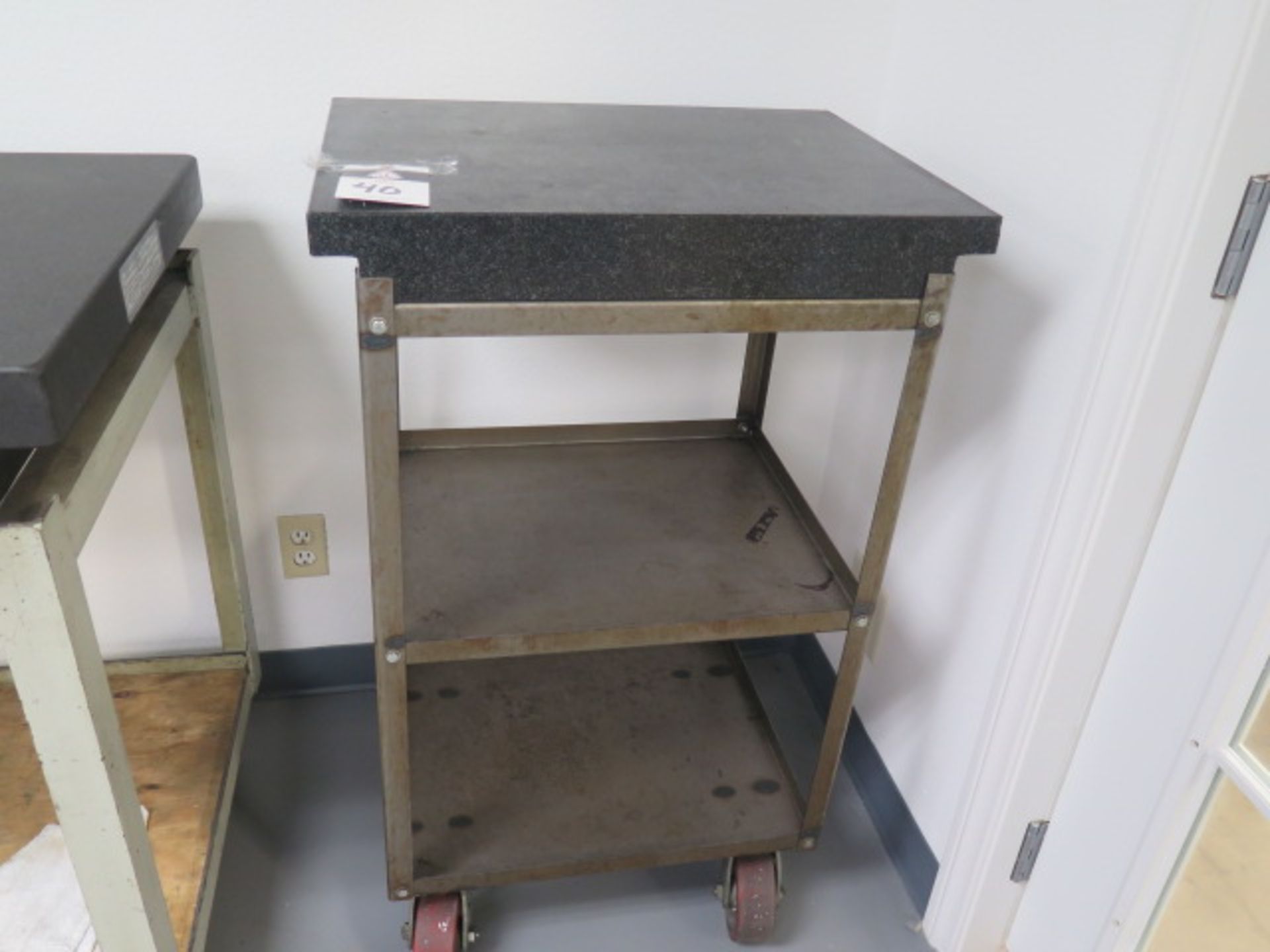 18" x 24" x 4" 2-Ledge Granite Surface Plate w/ Roll Stand (SOLD AS-IS - NO WARRANTY)