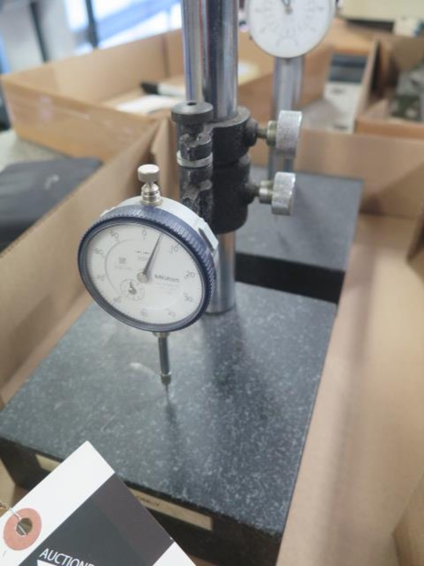 6" x 6" Granite Indicator Stands (2) w/ Dial Indicators (SOLD AS-IS - NO WARRANTY) - Image 3 of 4