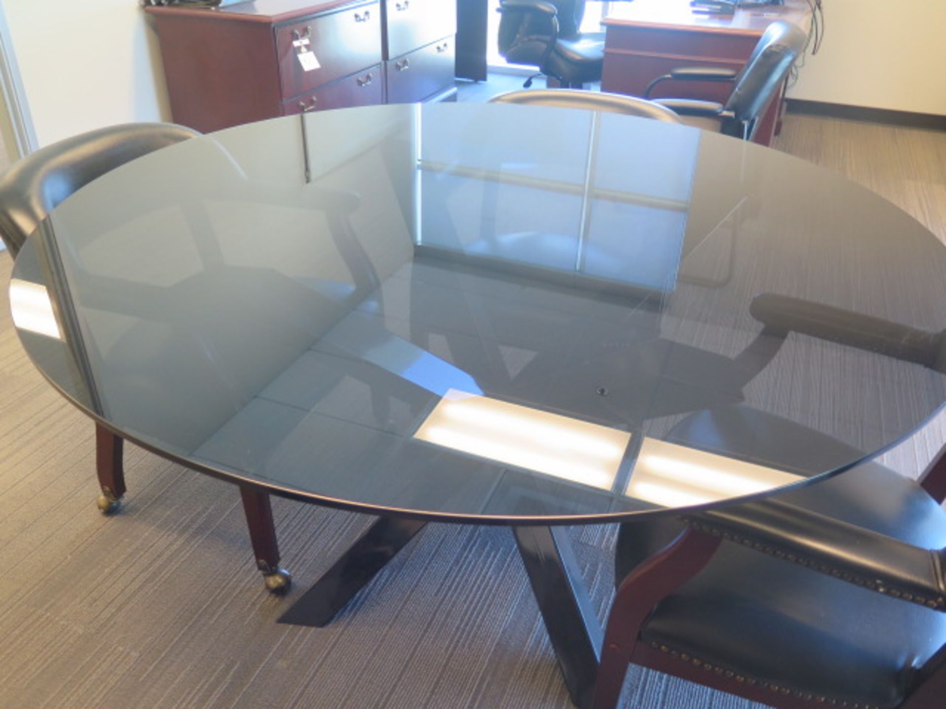 Glass Top Conference Table, Office Furniture, Book Shelves and Chairs (SOLD AS-IS - NO WARRANTY) - Image 2 of 9