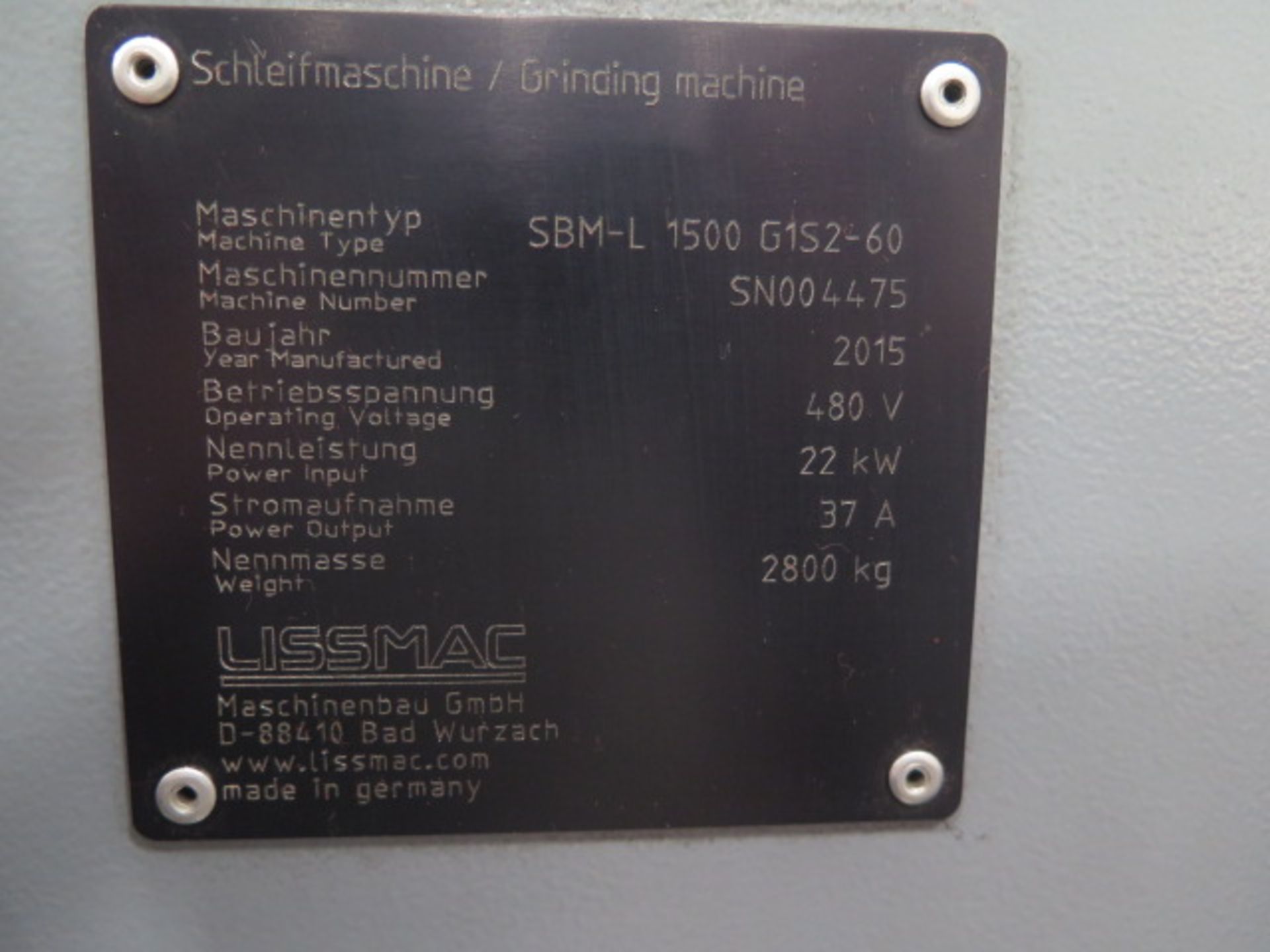2015 Lissmac SBM-L1500 G1S2-60 2-Sided Deburring and Edge Rounding Machine s/n 004475, SOLD AS IS - Bild 17 aus 22
