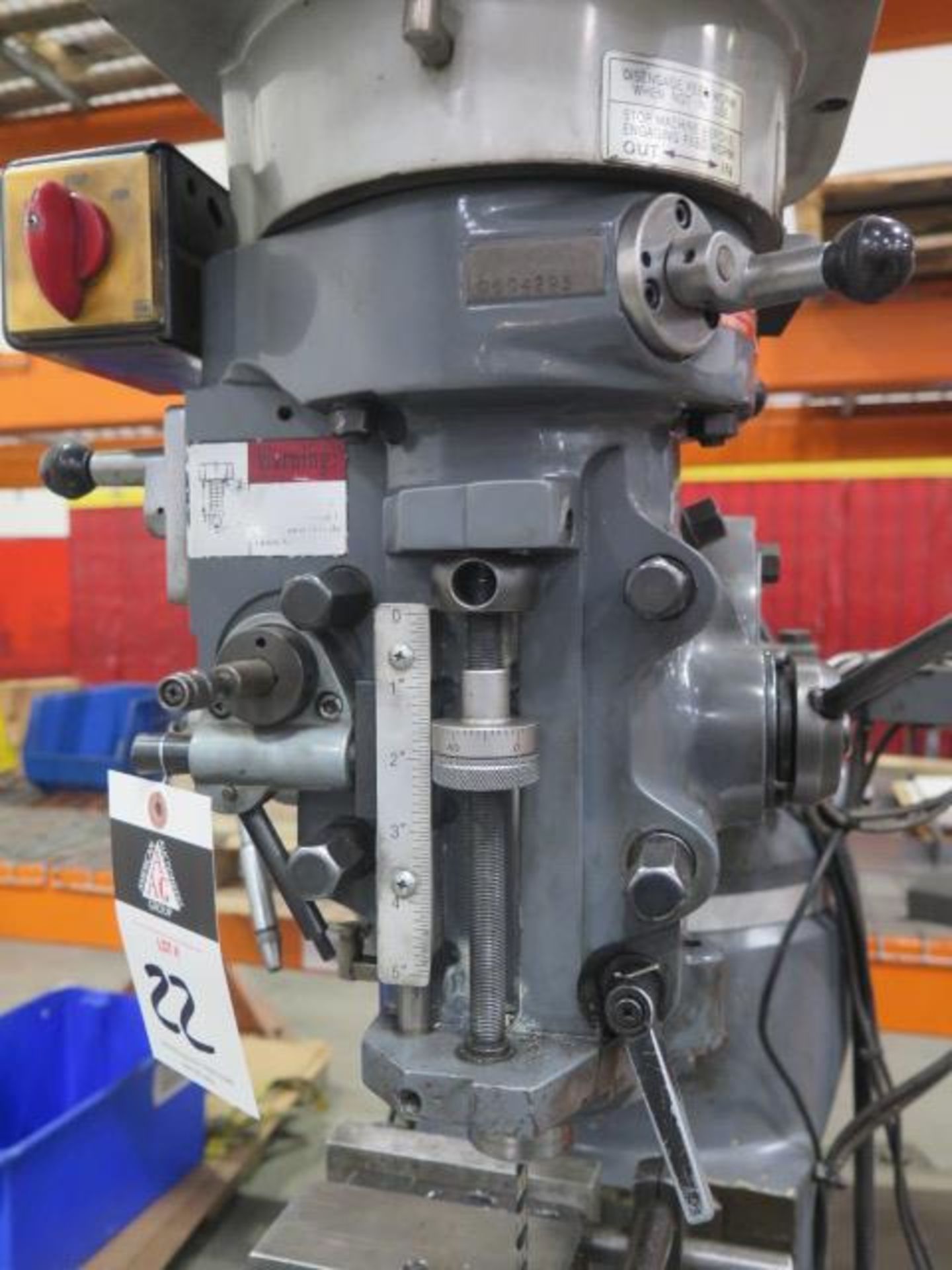 Clark Vertical Mill w/ Contour SDS2MS Programmable DRO, 3Hp Motor, 60-4200 Dial Change RPM, R8 Spind - Image 5 of 11