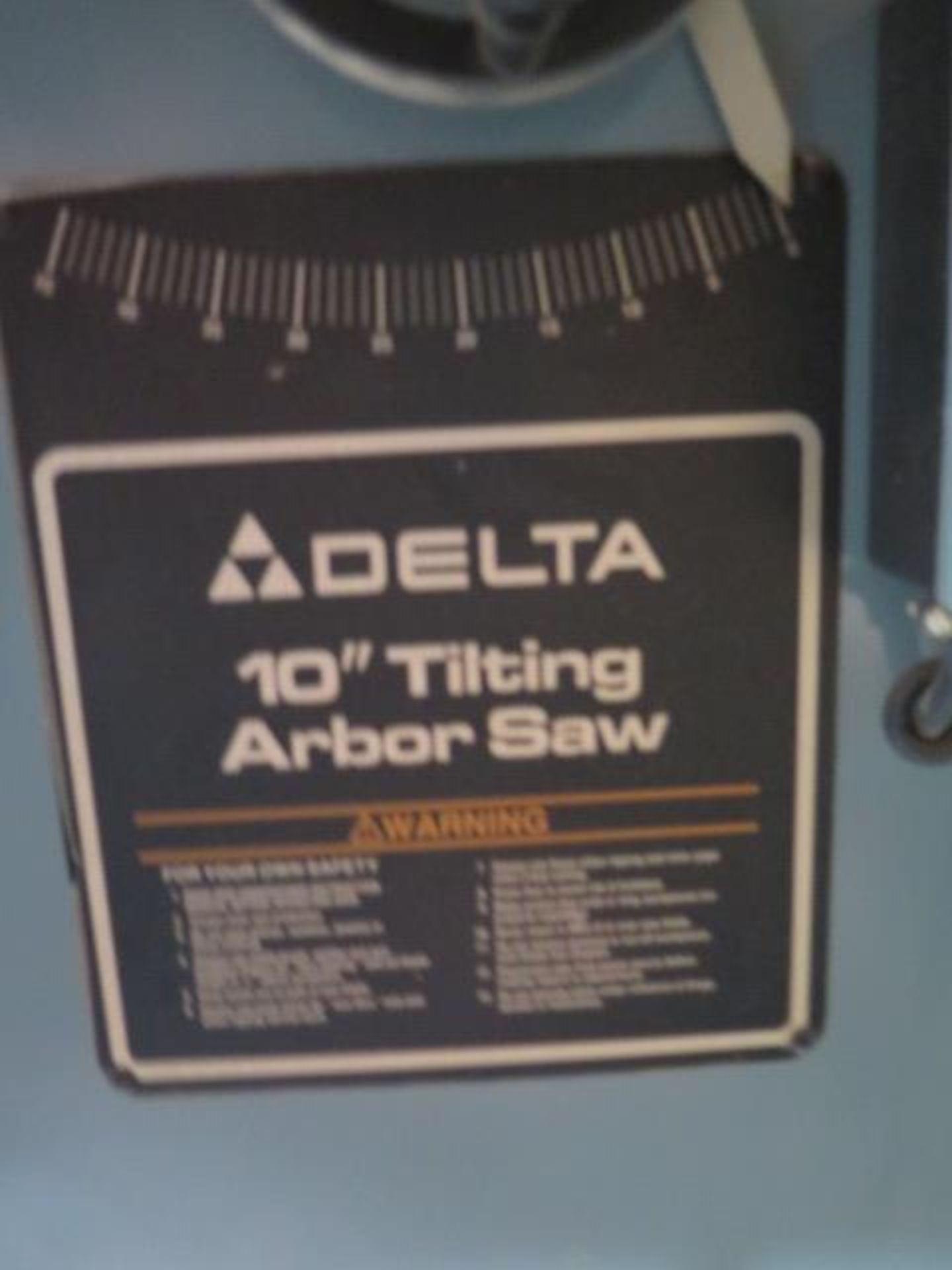 Delta 10" Tilting Arbor Table Saw s/n 93B94018 w/ Fence System (SOLD AS-IS - NO WARRANTY) - Image 8 of 8