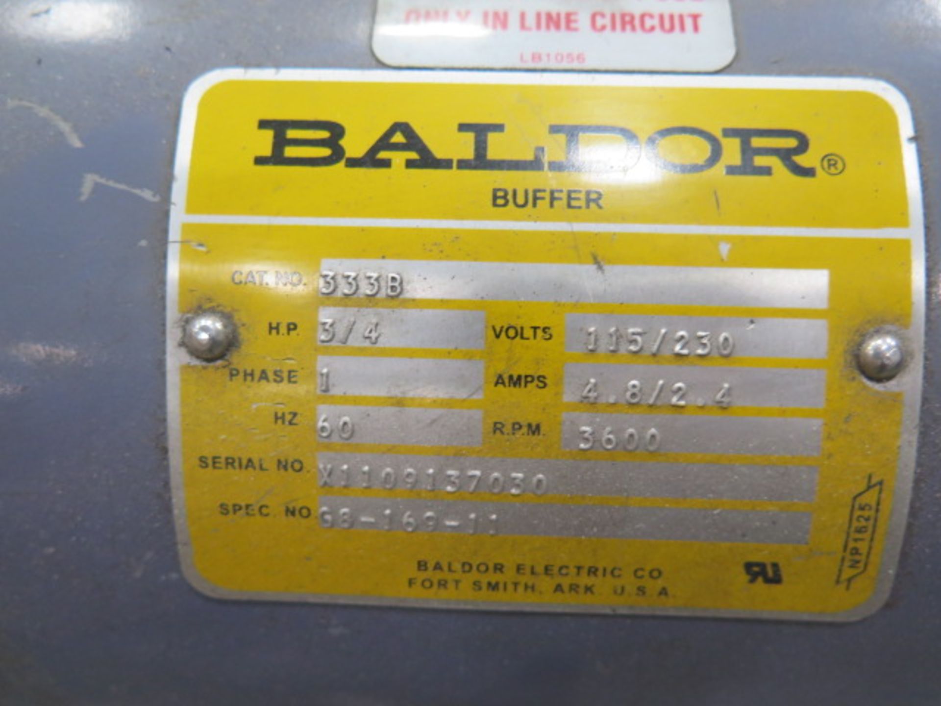 Baldor 3/4Hp Pedestal Buffer w/ Baldor SPB-9 Dust Collector (SOLD AS-IS - NO WARRANTY) - Bild 6 aus 9