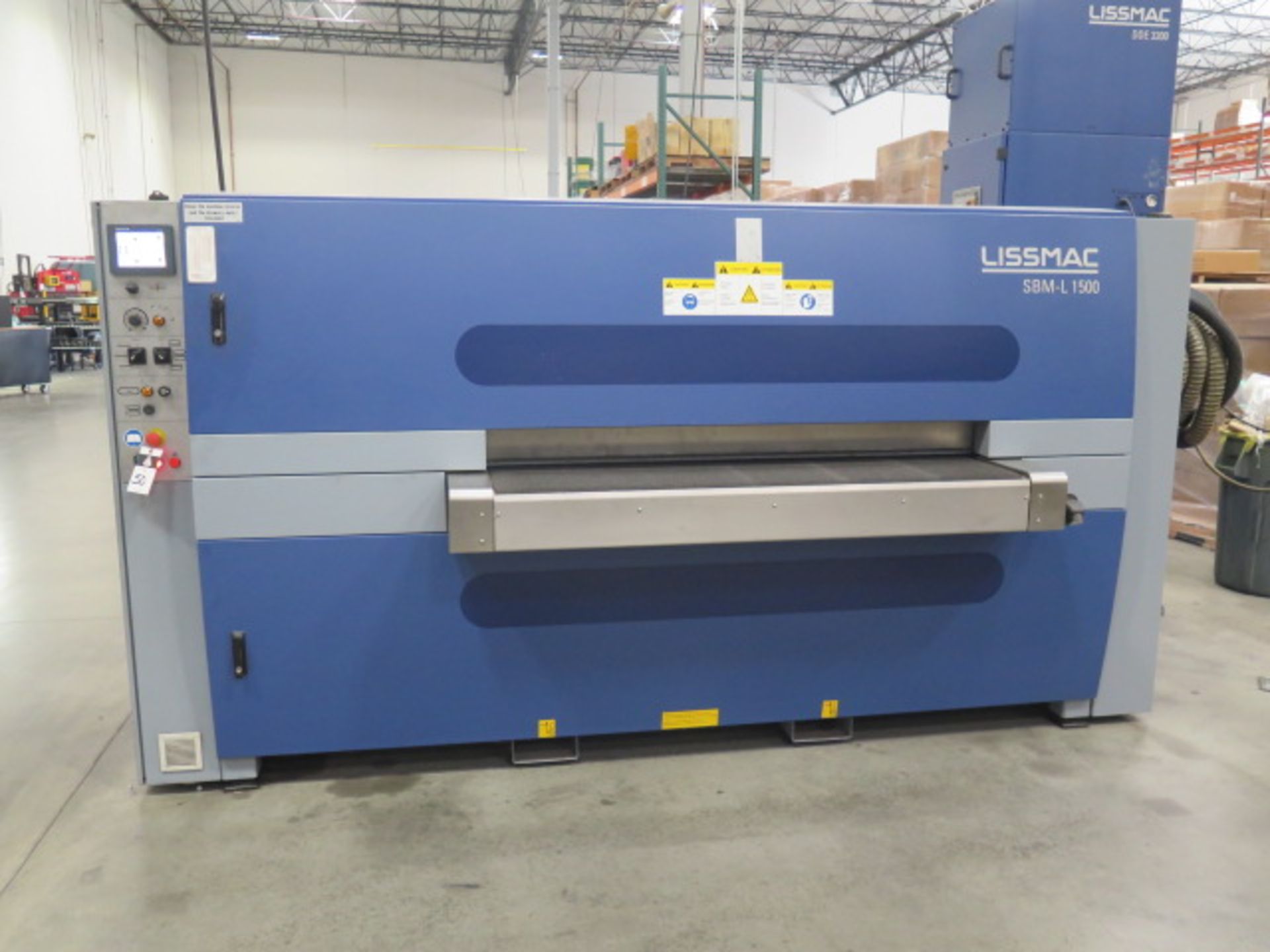 2015 Lissmac SBM-L1500 G1S2-60 2-Sided Deburring and Edge Rounding Machine s/n 004475, SOLD AS IS