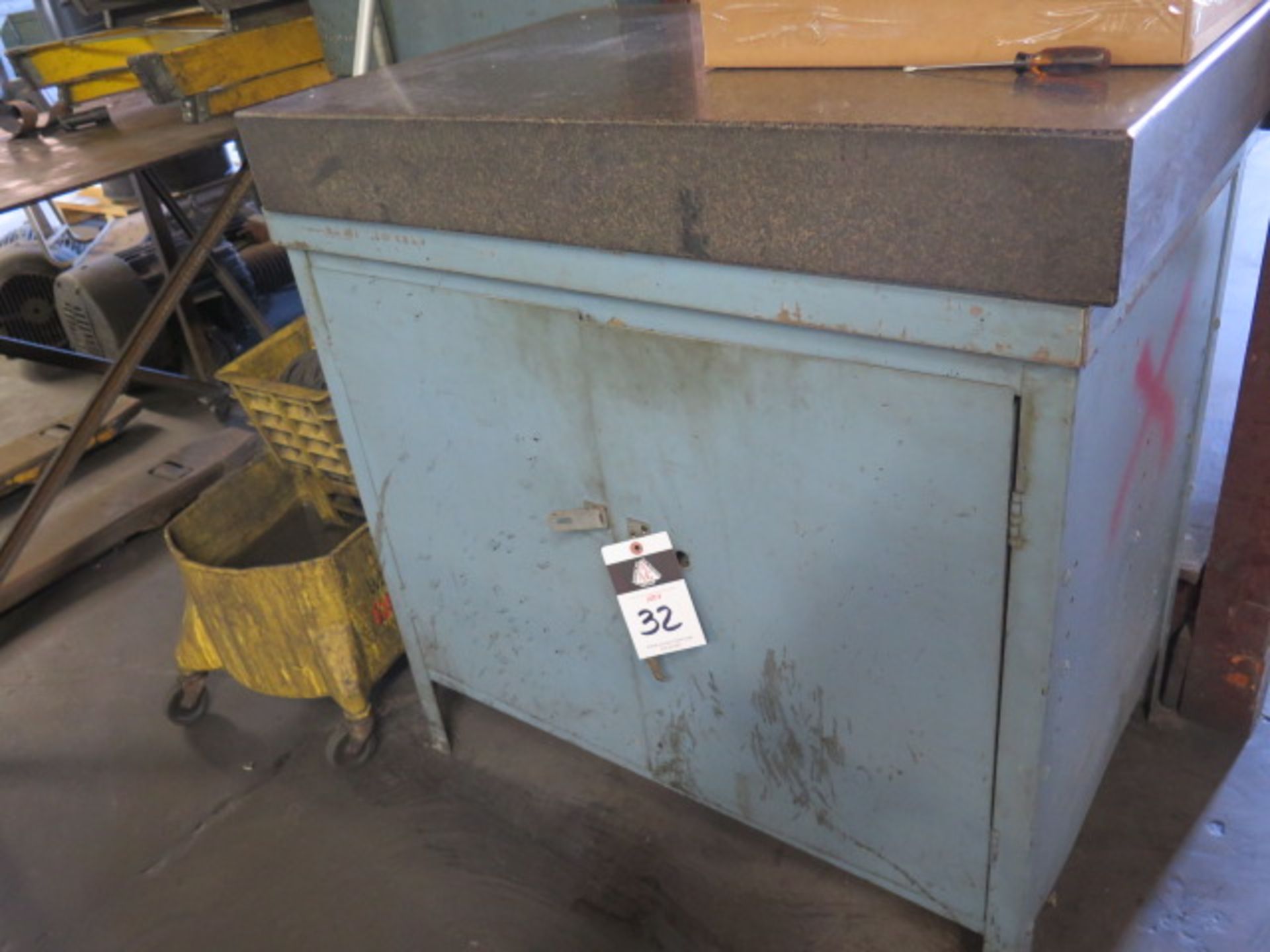24” x 36” x 4” Granite Surface Plate w/ Cabinet Base (SOLD AS-IS - NO WARRANTY)