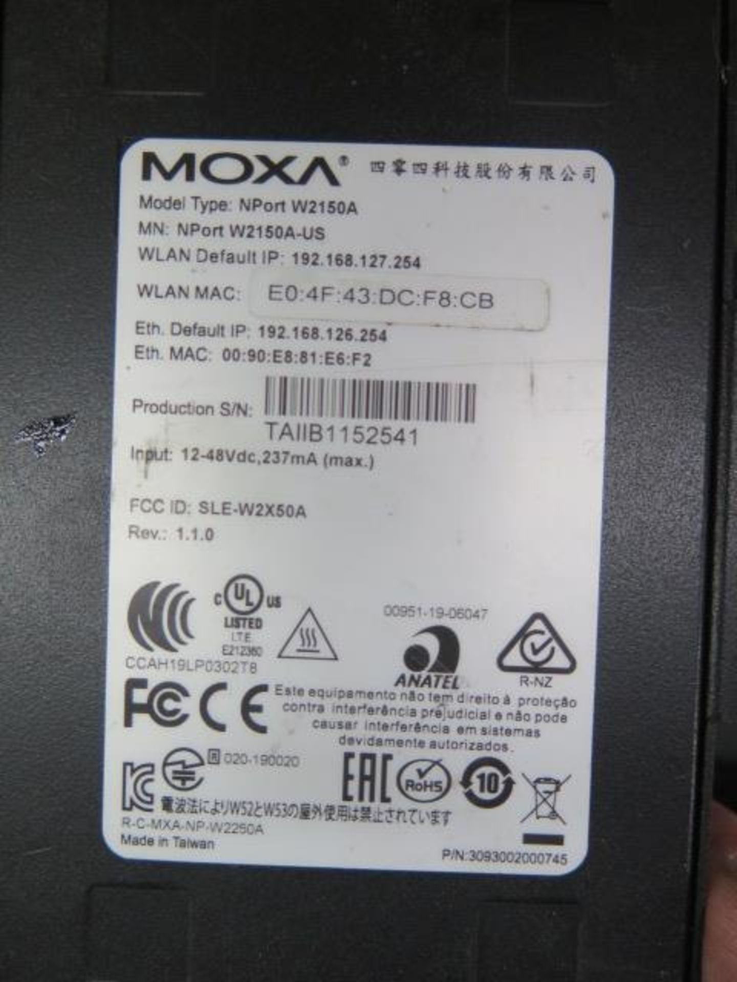 Shop Floor Automations / MOXA mdl. Nport W2150A "Wireless Connects" Wireless Serial Device - Image 4 of 8