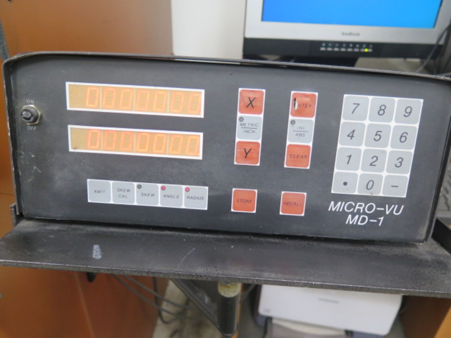 MicroVu M14 Floor Model 14” Optical Comparator s/n 3994 w/ MicroVu MD-1 Programmable DRO, SOLD AS IS - Image 3 of 9