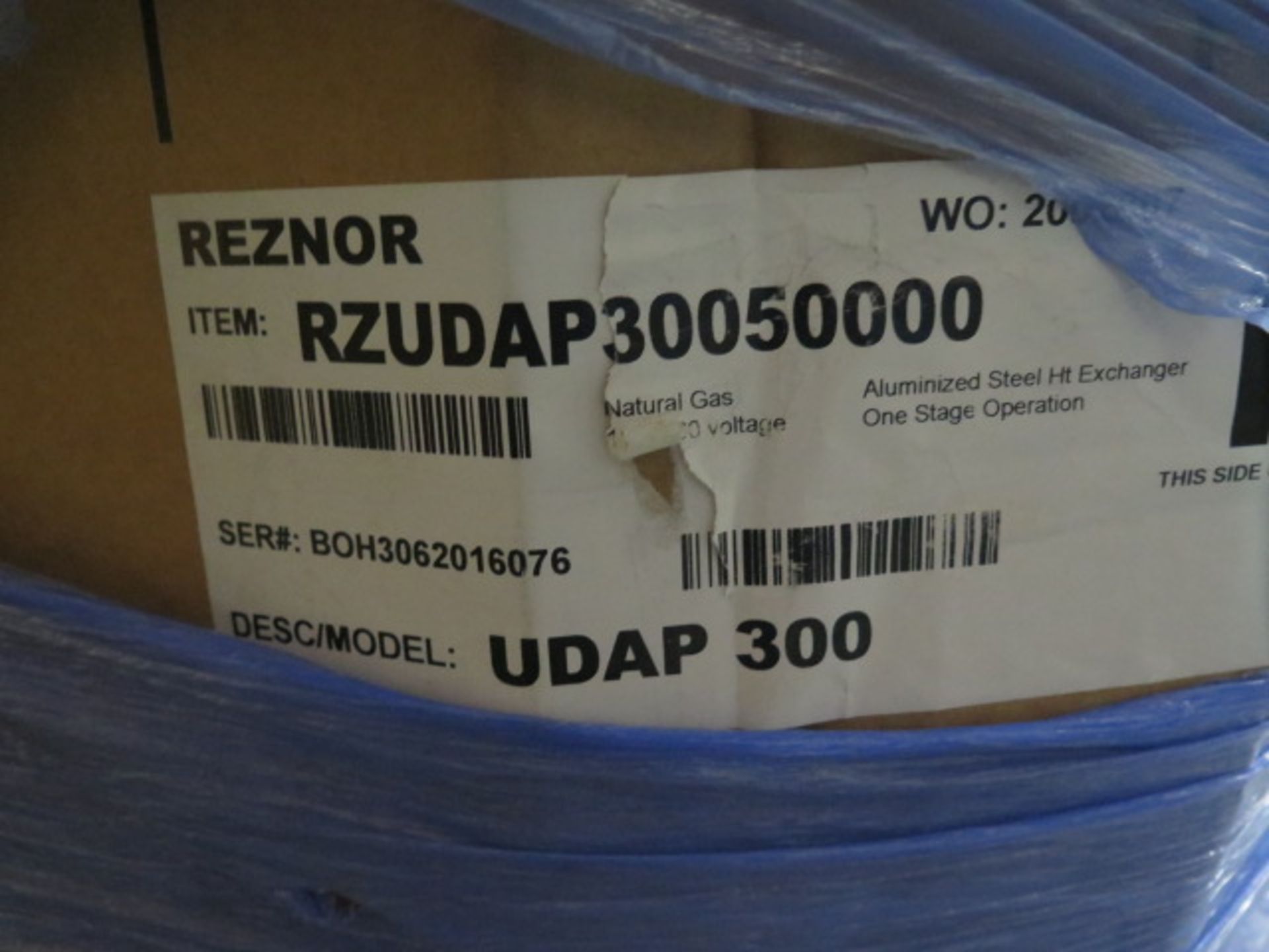 Reznor UDAP-300 300,000 BTU Natural Gas Fired Industrial Hater s/n BOH3062016076 115V. (SOLD AS-IS - - Image 3 of 3