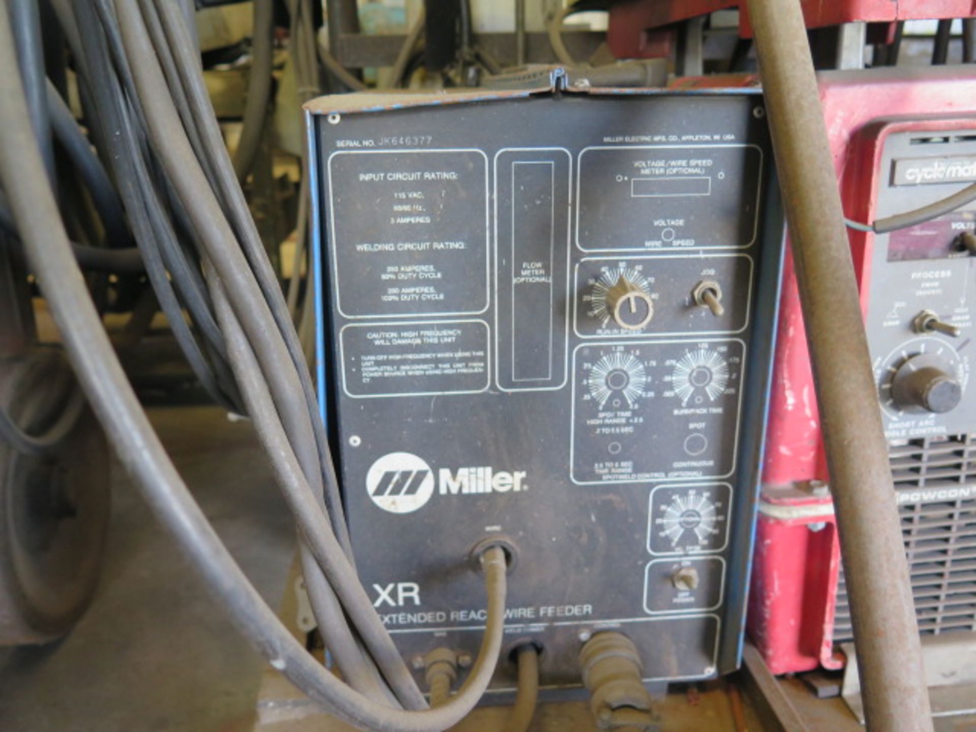 PowCon 300SM Cyclomatic Arc Welding Power Source w/ PowCon Power Drive I/E Wire Feeder, SOLD AS IS - Image 6 of 9