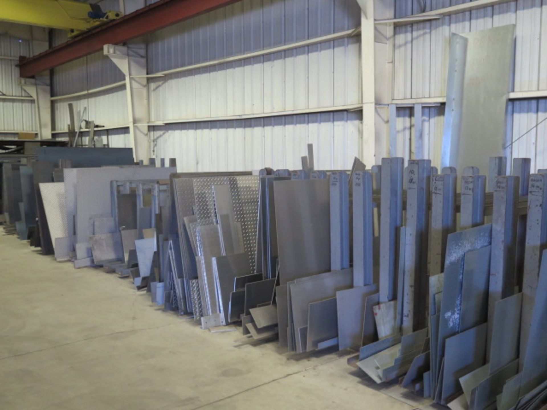 Large Quantity of Sheet and Plate Stock w/ Racks (SOLD AS-IS - NO WARRANTY)