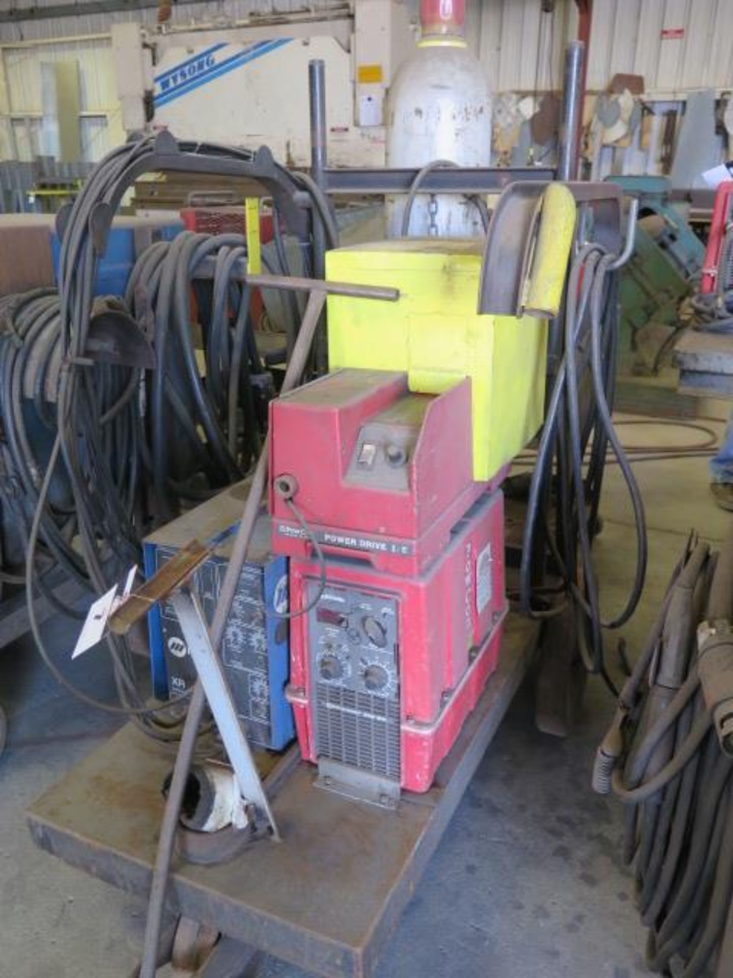 PowCon 300SM Cyclomatic Arc Welding Power Source w/ PowCon Power Drive I/E Wire Feeder, SOLD AS IS