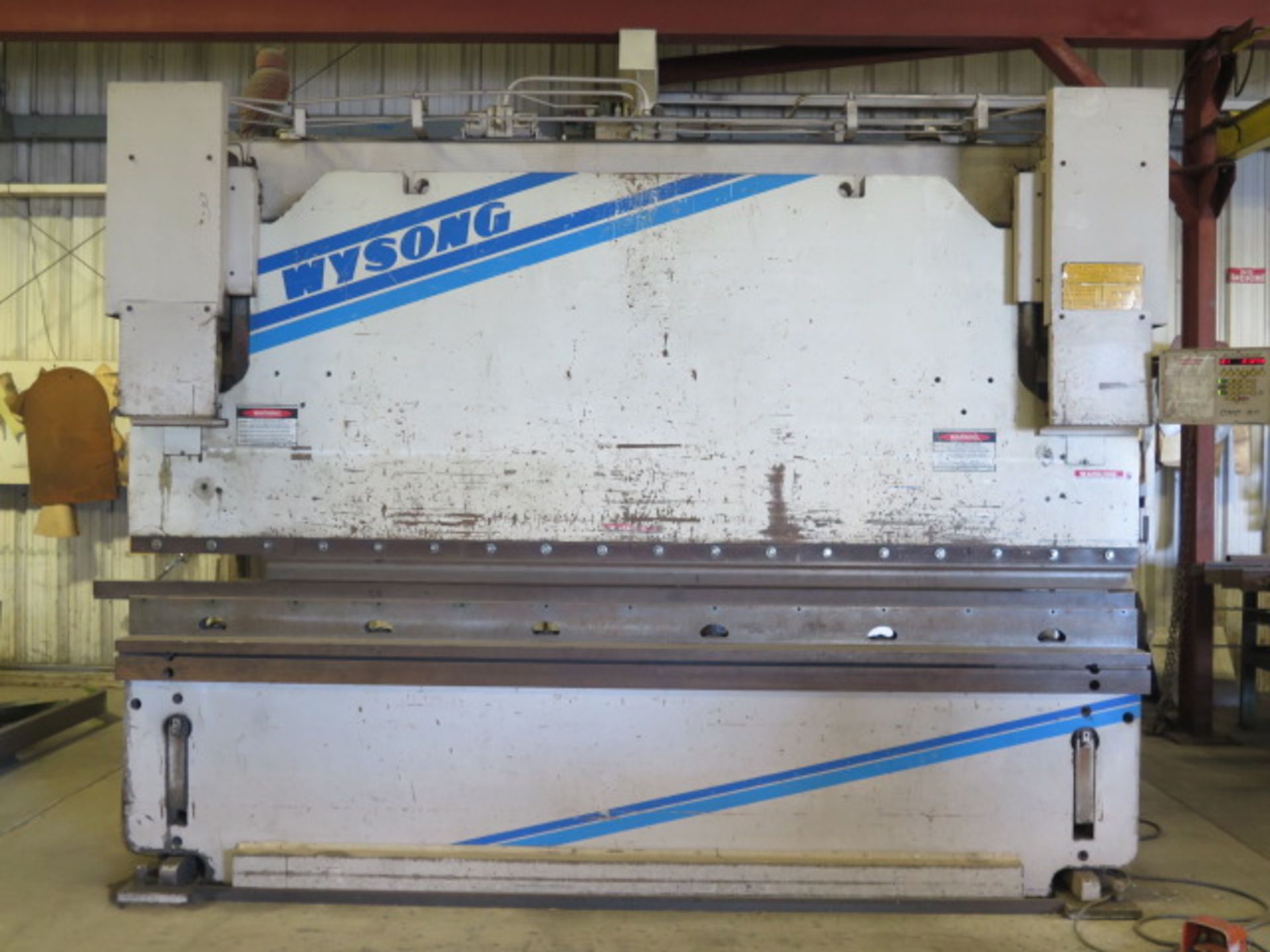 Wysong MHT250-144 250 Ton x 12' CNC Hydr Press Brake s/n MT19-122 w/ Autogauge CNC99, SOLD AS IS