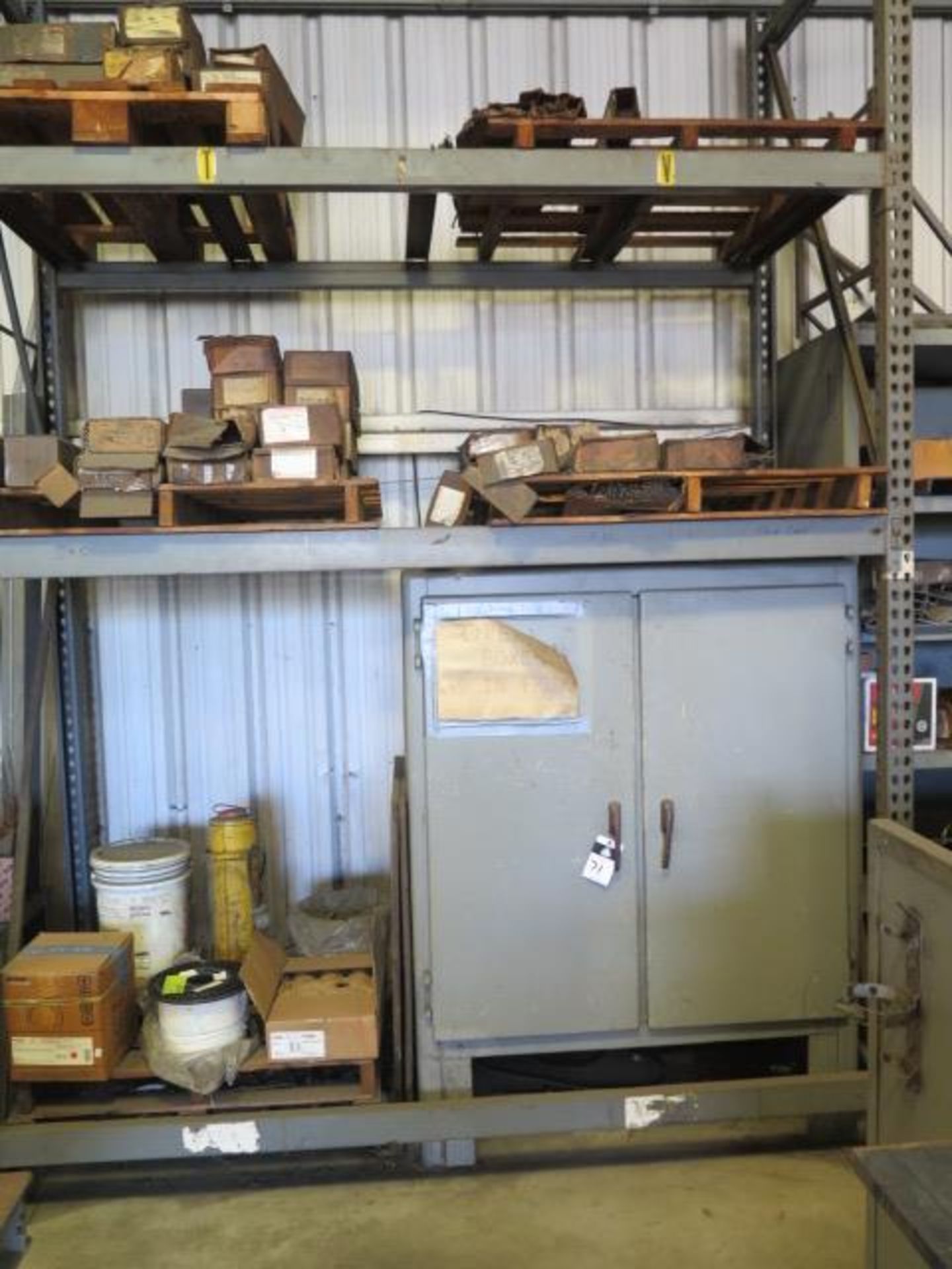 Welding Rod (5-Pallets) w/ Rack and Storage Cabinet (SOLD AS-IS - NO WARRANTY)