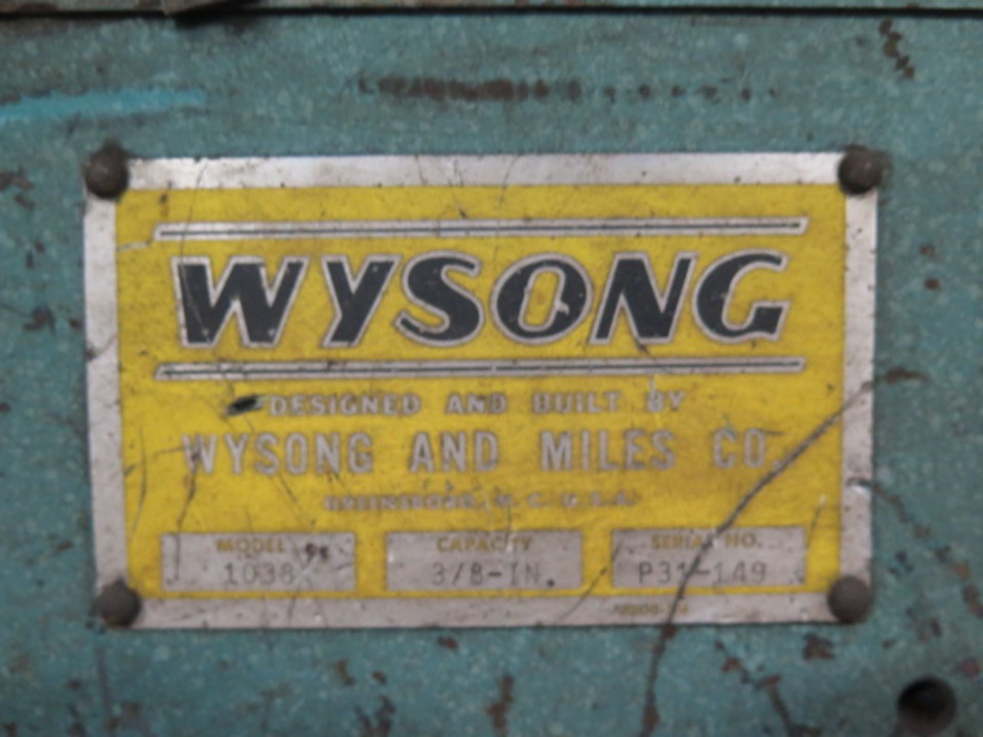 Wysong mdl. 1038 3/8" Cap x 10' Power Shear s/n P31-149 w/ Power Back gauge, 107" Sq Arm, SOLD AS S - Image 9 of 9