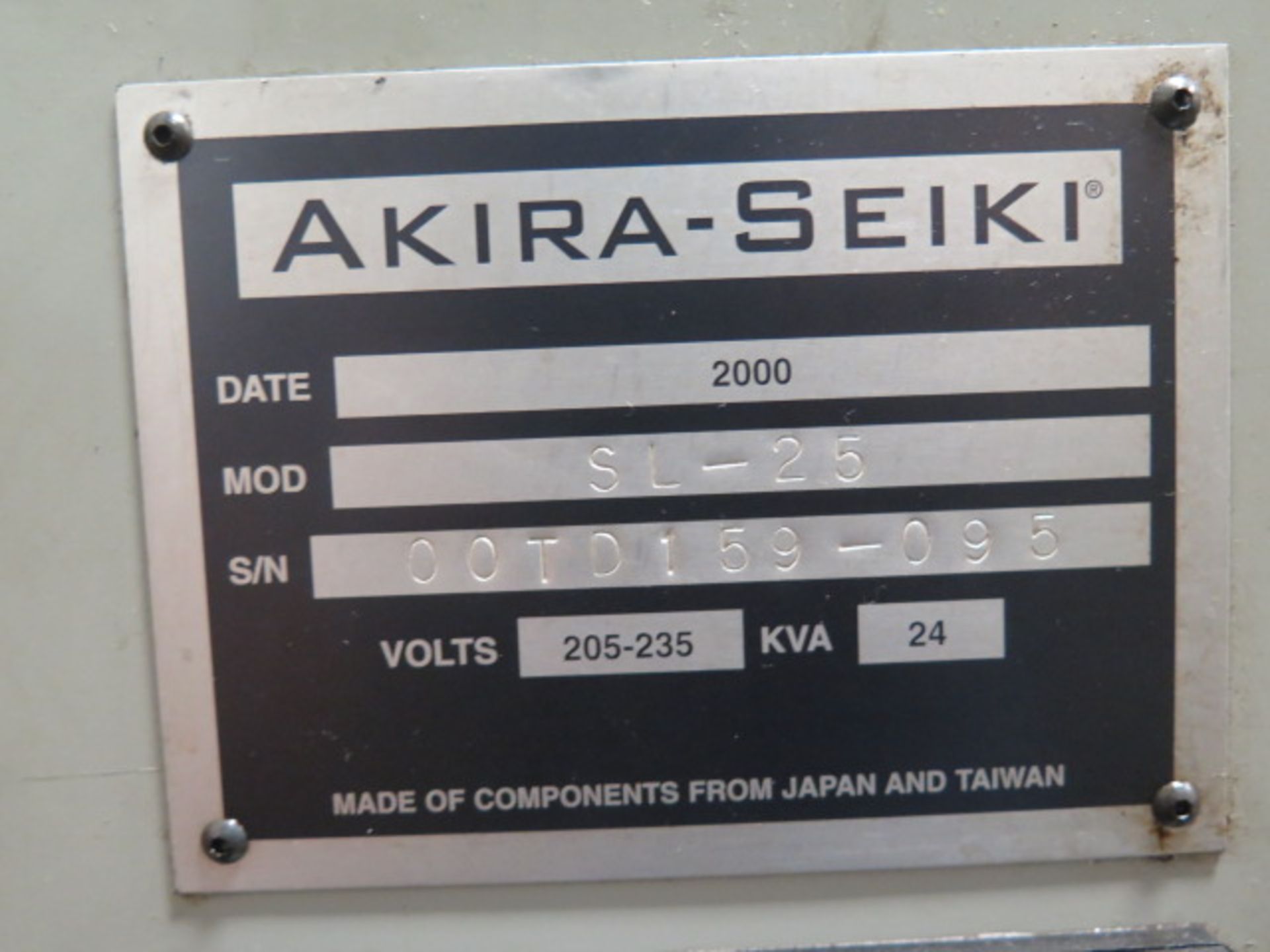 2000 Akira-Seiki SL-25 CNC Turning Center s/n 00TD159-095 w/ Fanuc Series 0-T Controls, SOLD AS IS - Image 14 of 14