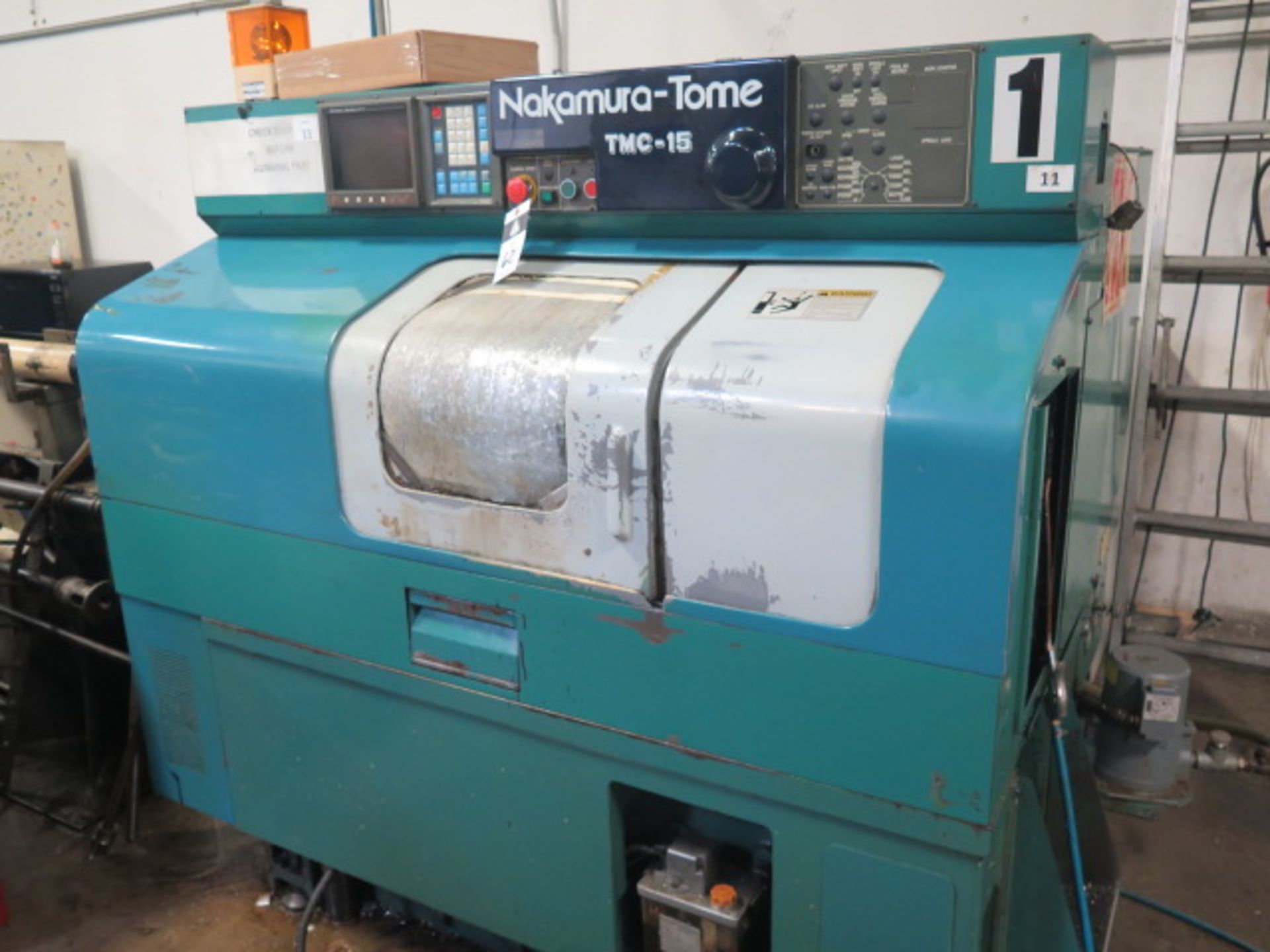 Nakamura Tome TMC-15 CNC Turning Center s/n E04101 w/ Fanuc Series 0-T Controls, SOLD AS IS - Image 2 of 13