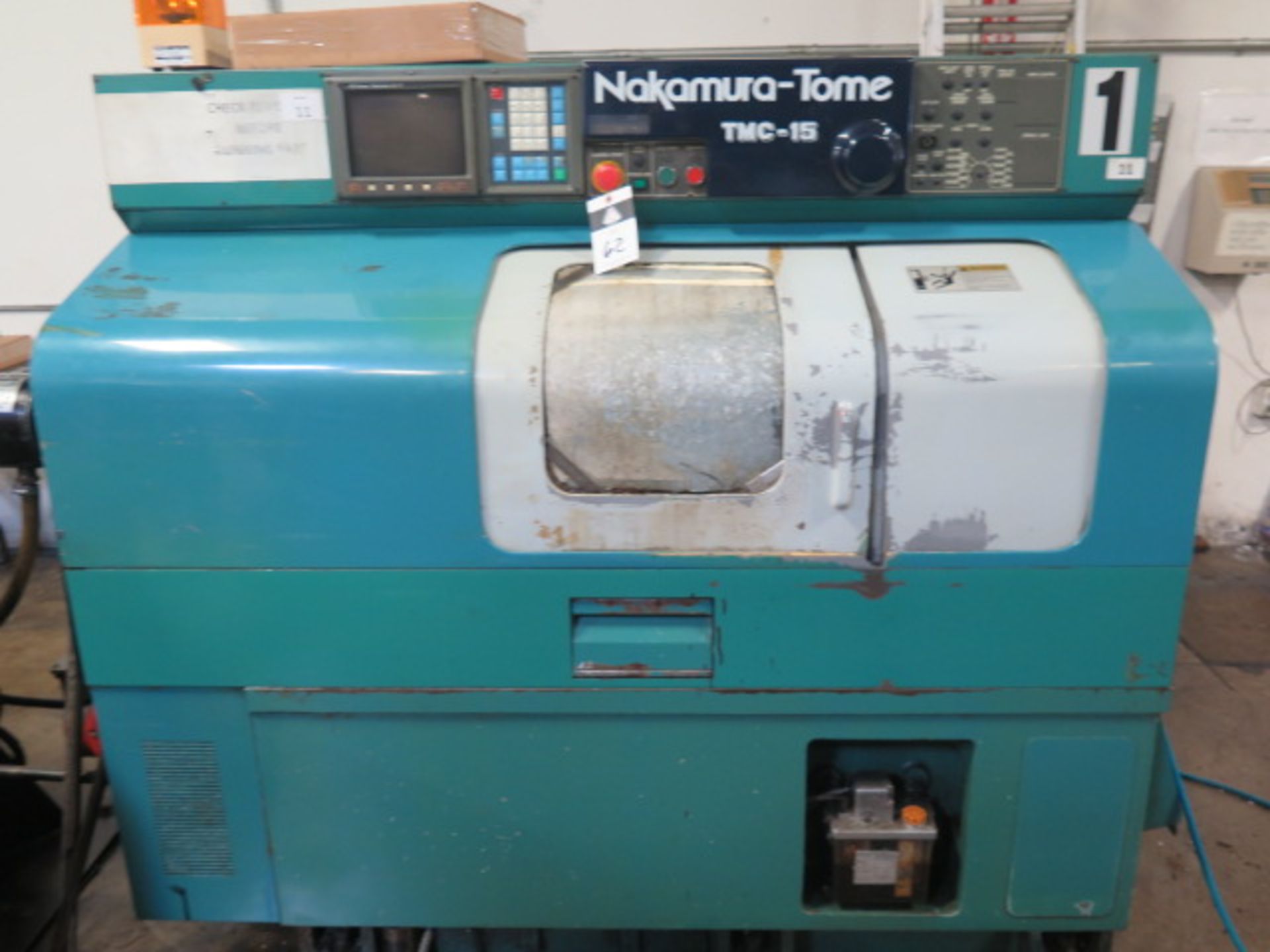 Nakamura Tome TMC-15 CNC Turning Center s/n E04101 w/ Fanuc Series 0-T Controls, SOLD AS IS