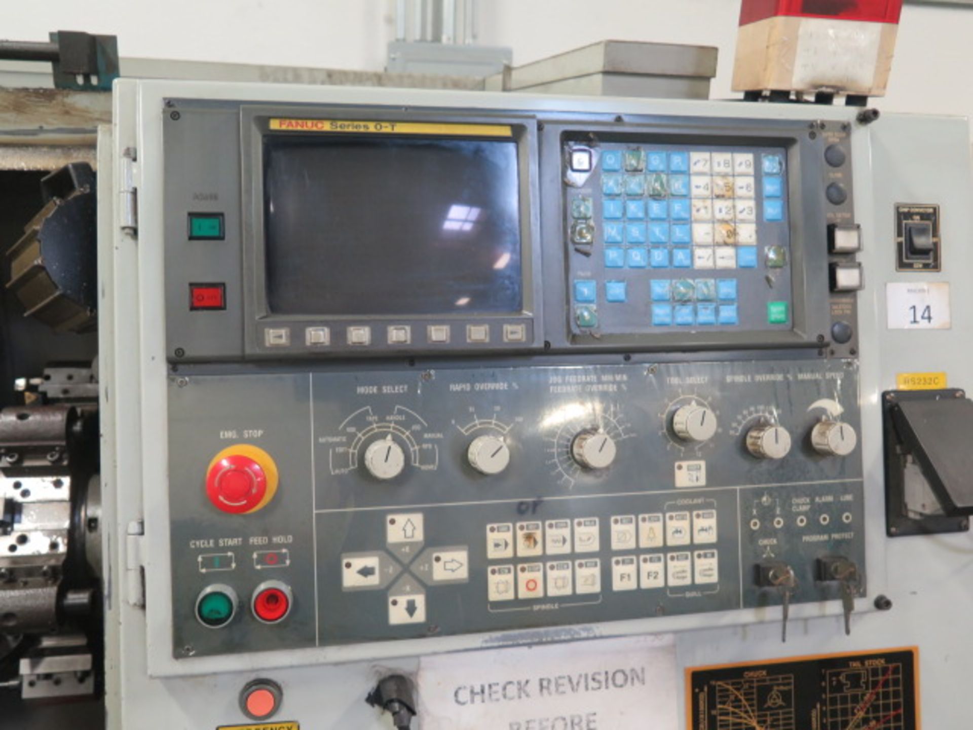 2000 Akira-Seiki SL-25 CNC Turning Center s/n 00TD159-095 w/ Fanuc Series 0-T Controls, SOLD AS IS - Image 10 of 14