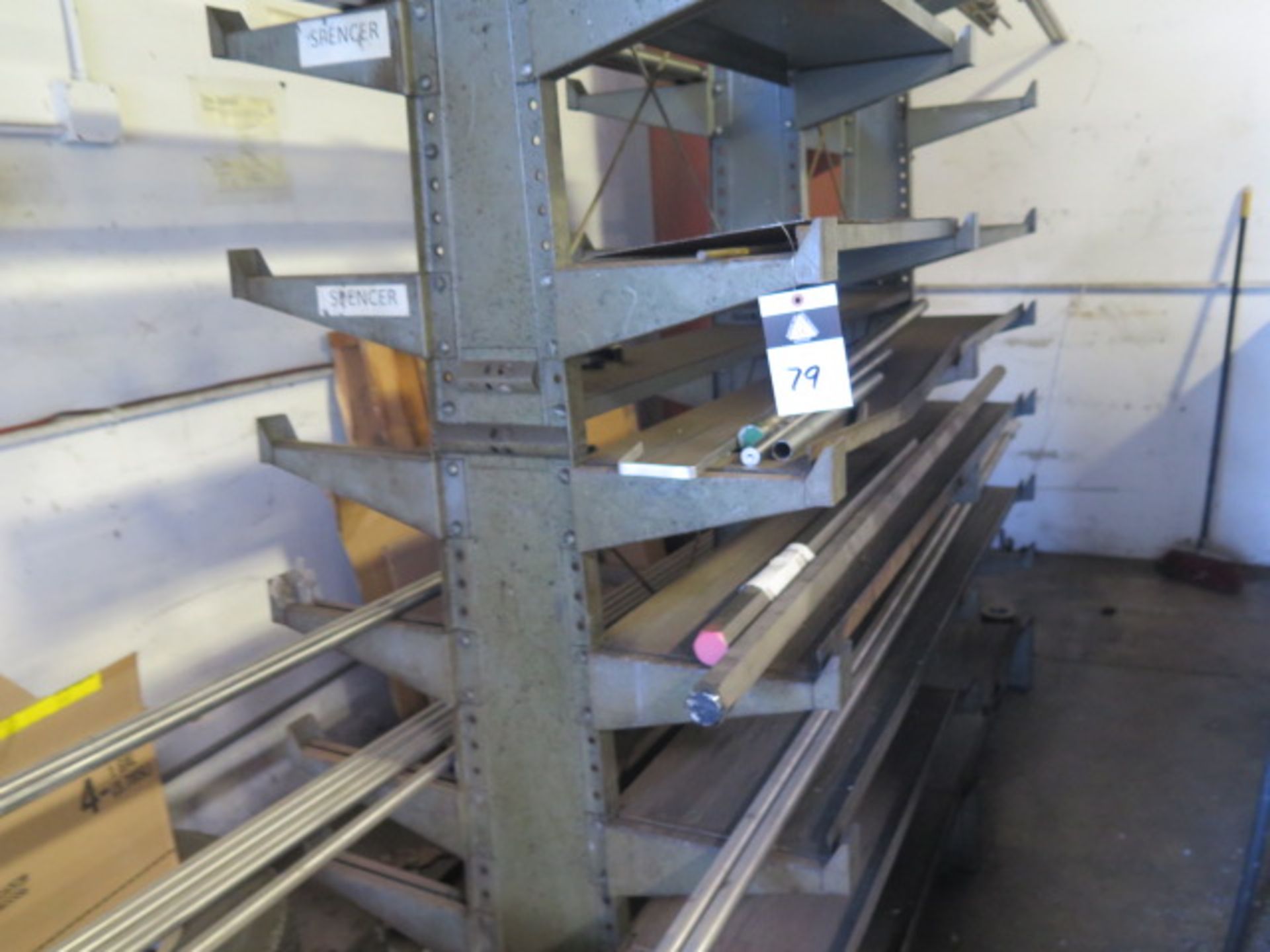 Double Sided Cantilever Material Racks (2) w/ Misc Materials (NO TIRES) (SOLD AS-IS - NO WARRANTY) - Image 3 of 5