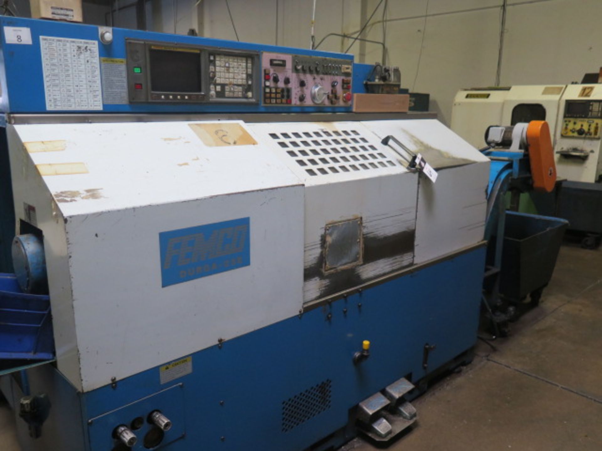 Femco Durga-25E CNC Turning Center s/n L5E387 w/ Fanuc 0-T Controls, 12-Station Turret, SOLD AS IS - Image 2 of 13