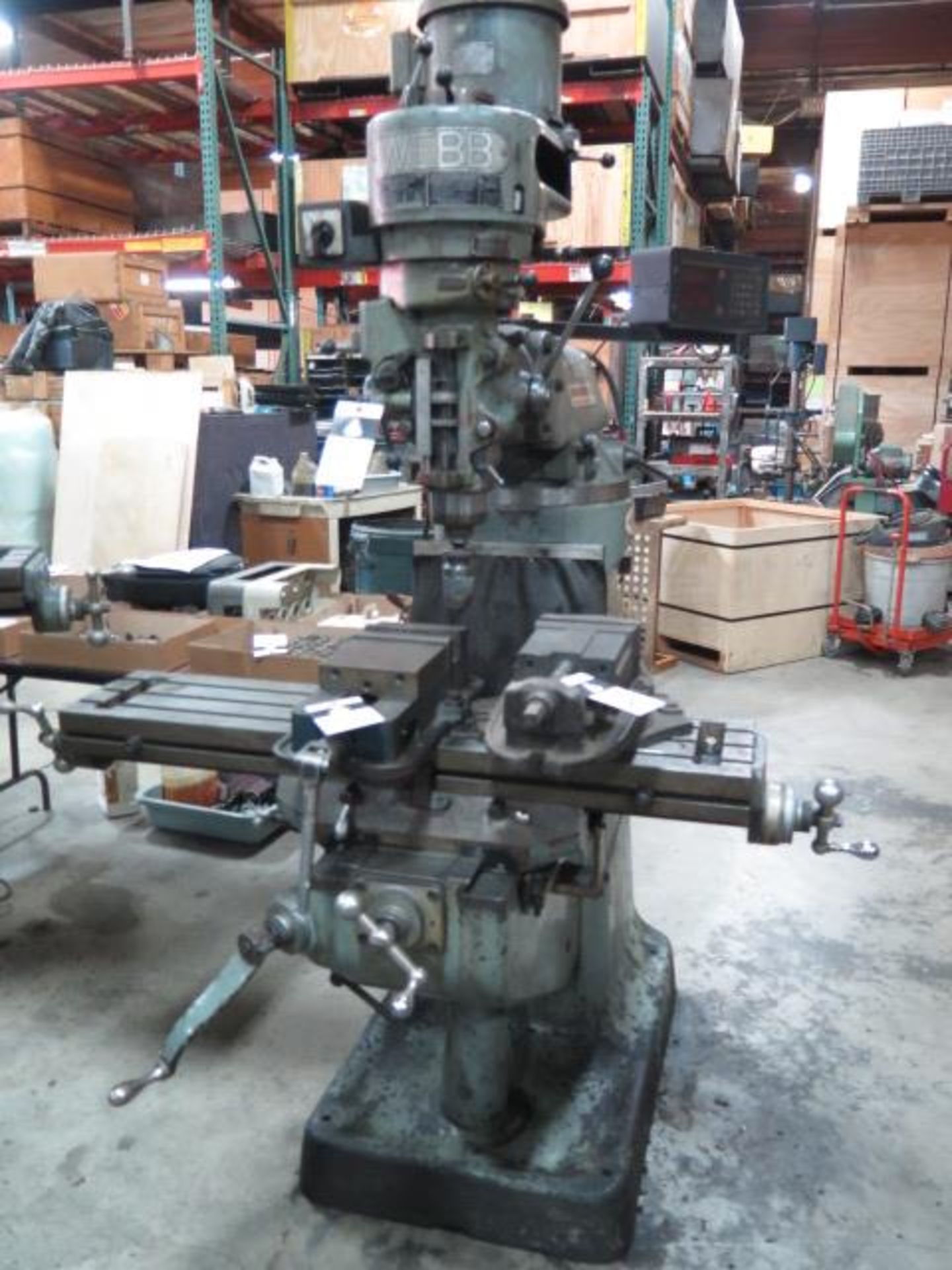 Webb Vertical Mill s/n 7131551 w/ 2Hp Motor, 80-2760 RPM, 9” x 47” Table (SOLD AS-IS - NO WARRANTY)