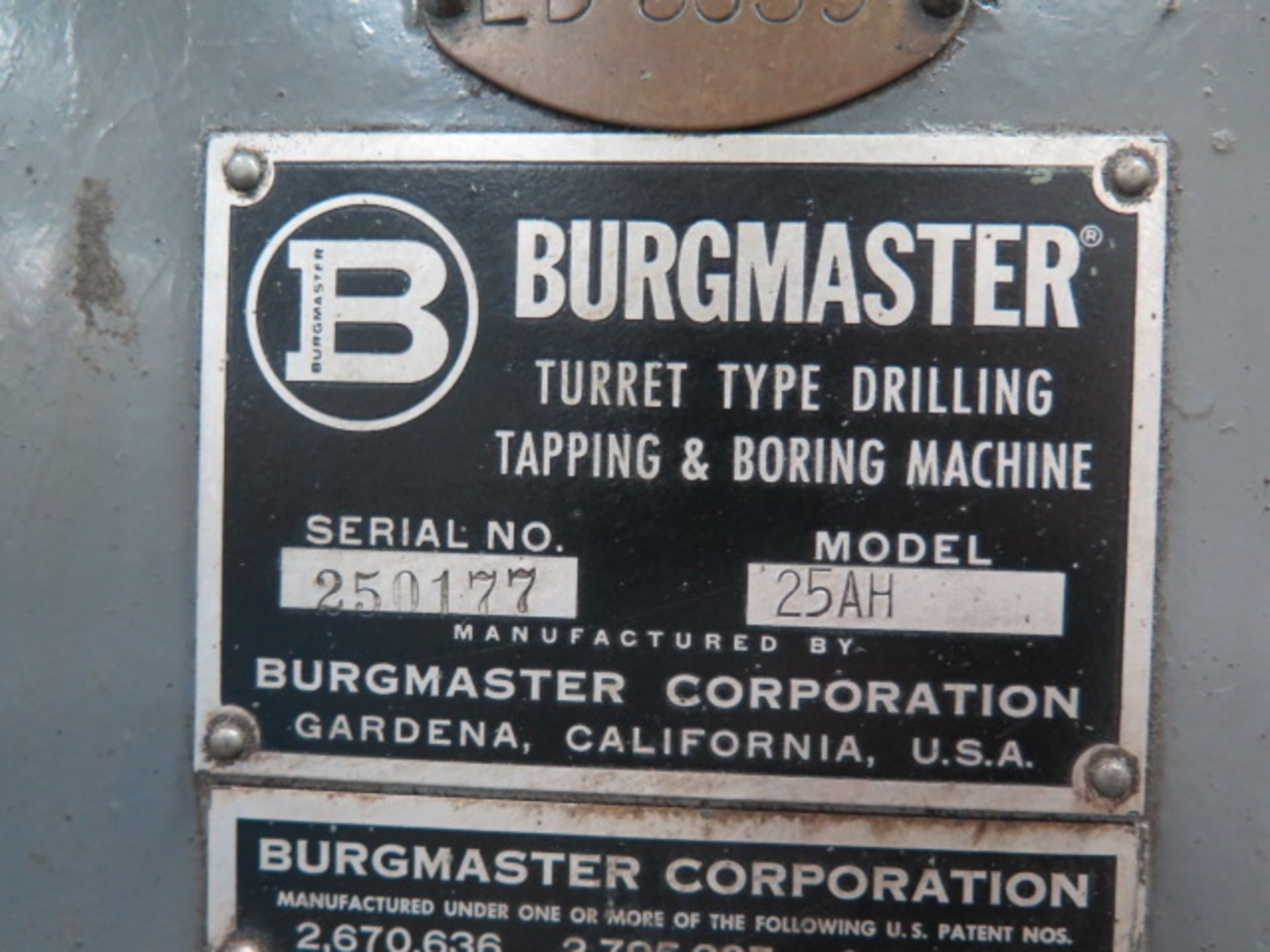 Burgmaster mdl. 25AH 6-Station Power Turret Drill s/n 250177 w/ 100-2900 RPM, SOLD AS IS - Image 15 of 15
