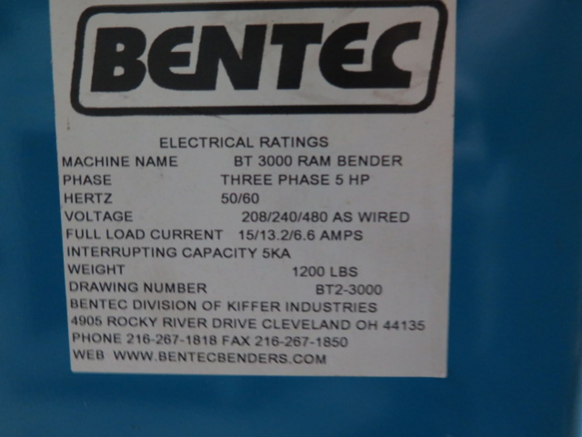 Beutec BT-3000 Hydraulic Tube and Pipe Bender s/n 1570 w/ 6” Die Blocks (SOLD AS-IS - NO WARRANTY) - Image 11 of 11