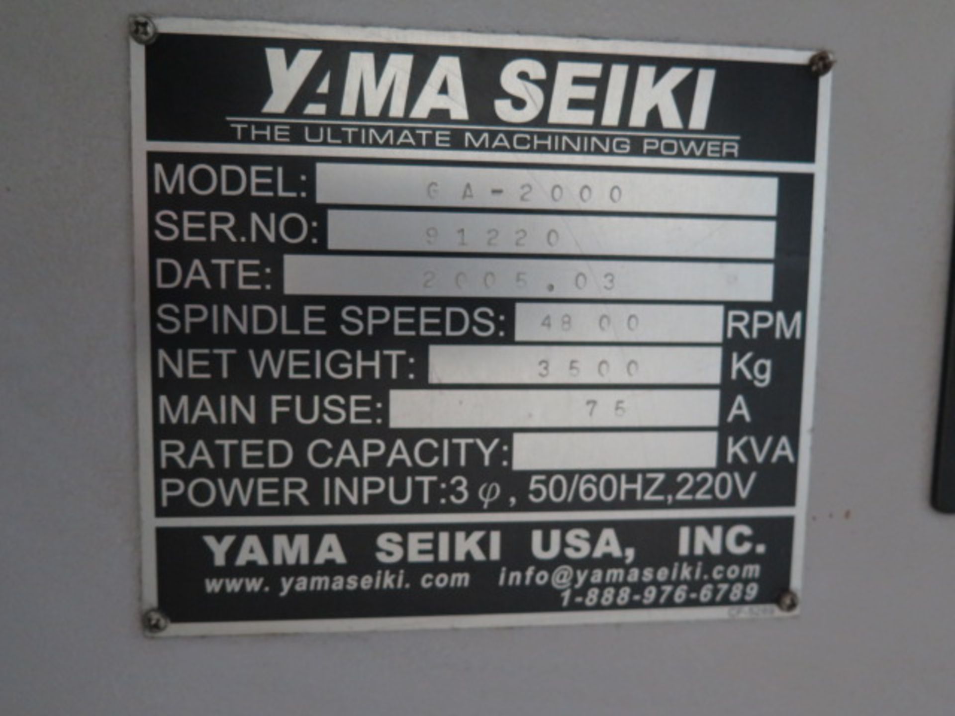 2005 Yama Seiki GA-200 CNC Turning Center s/n 91220 w/ Fanuc Series 0i-TC Controls, SOLD AS IS - Image 13 of 13