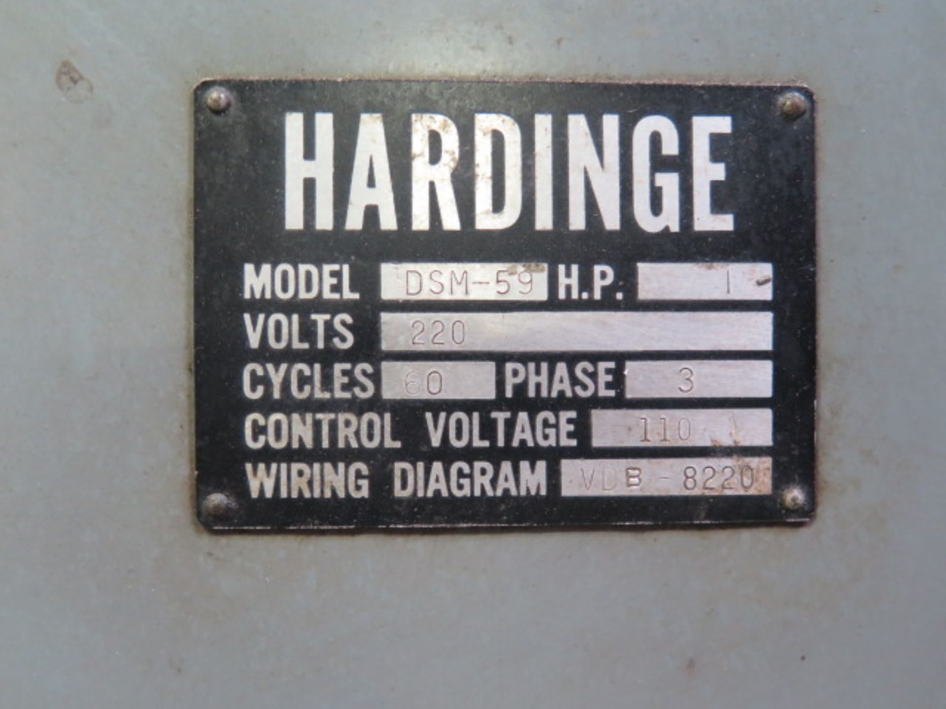 Hardinge DSM-59 Narrow Bed Second OP Lathe s/n DV-59-12670 w/ 230-3500 RPM, SOLD AS IS - Image 9 of 9
