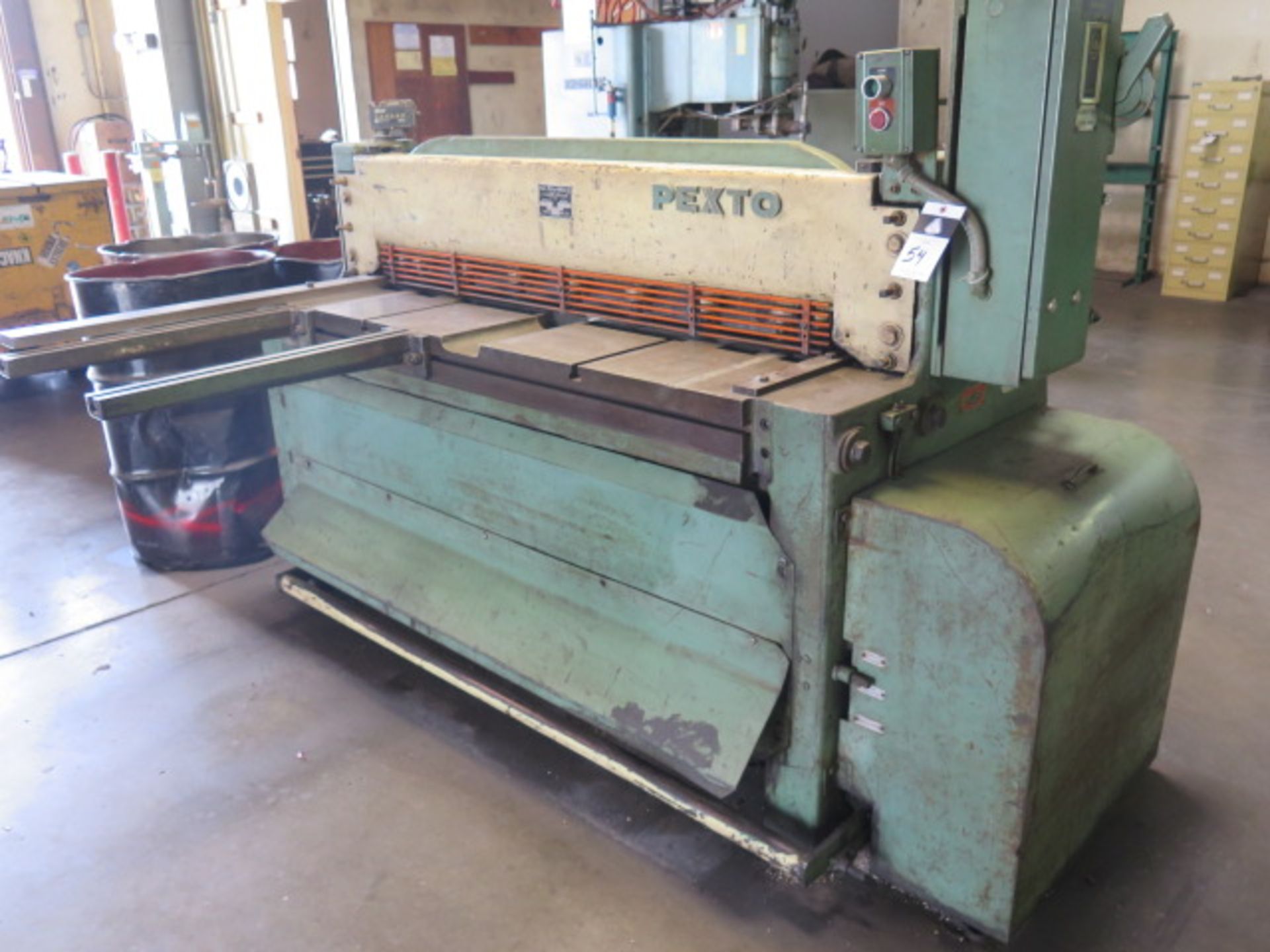 Pexto 12-U-52 12GA x 52” Power Shear s/n 735516 w/ Dial Back Gauge, 36” Squaring Arm, SOLD AS IS - Image 2 of 8