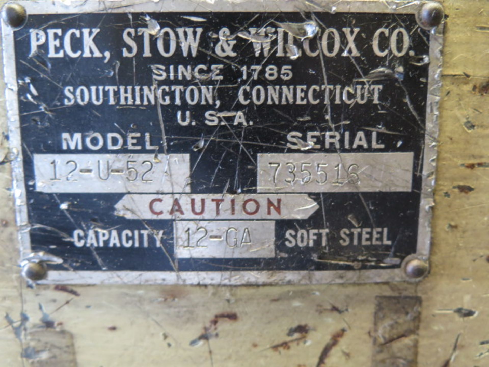 Pexto 12-U-52 12GA x 52” Power Shear s/n 735516 w/ Dial Back Gauge, 36” Squaring Arm, SOLD AS IS - Image 8 of 8