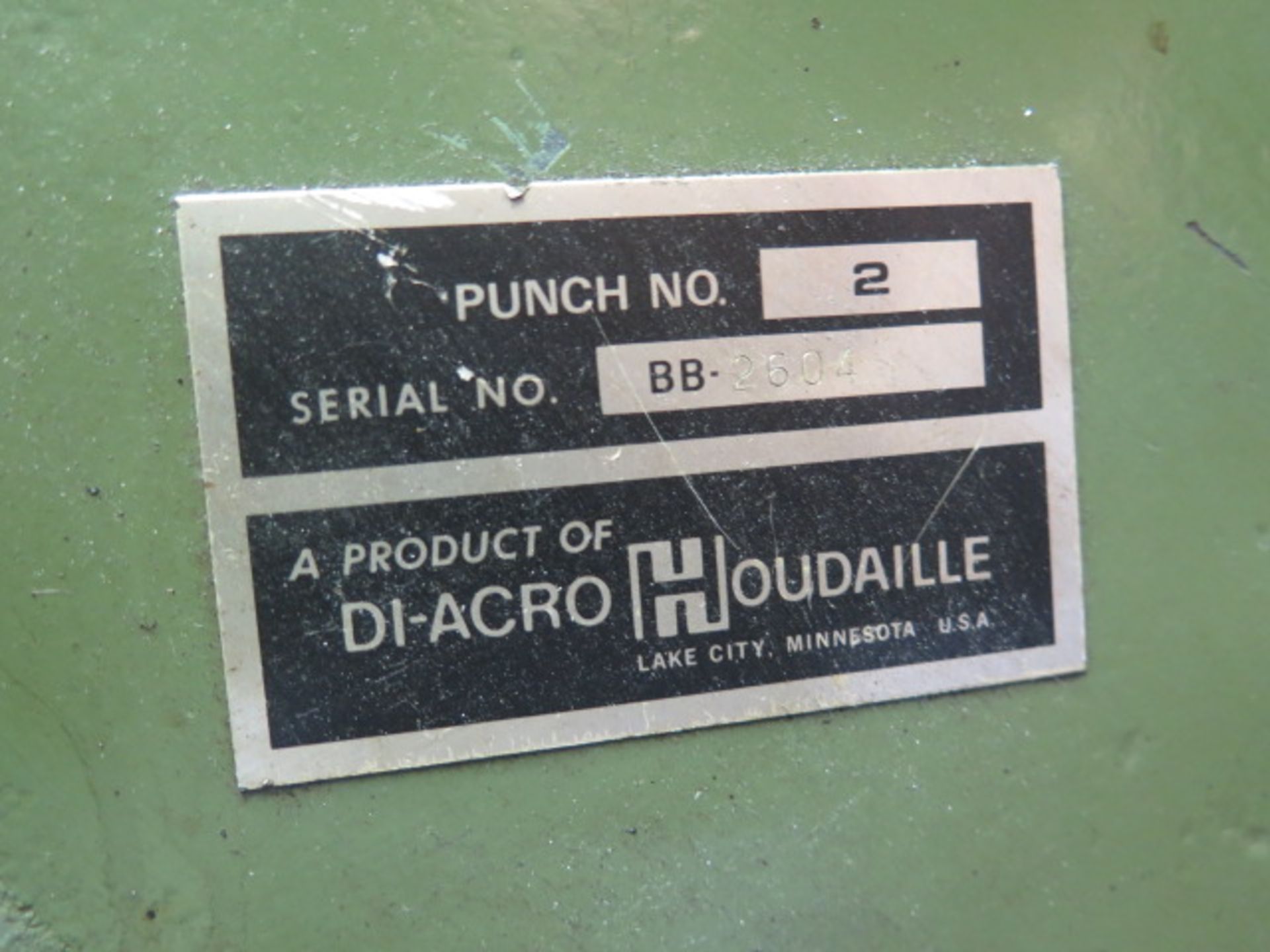 DiAcro “Punch No. 2” 12” Hand Punch s/n BB-2604 w/ Corner Notching Die (SOLD AS-IS - NO WARRANTY) - Image 7 of 7