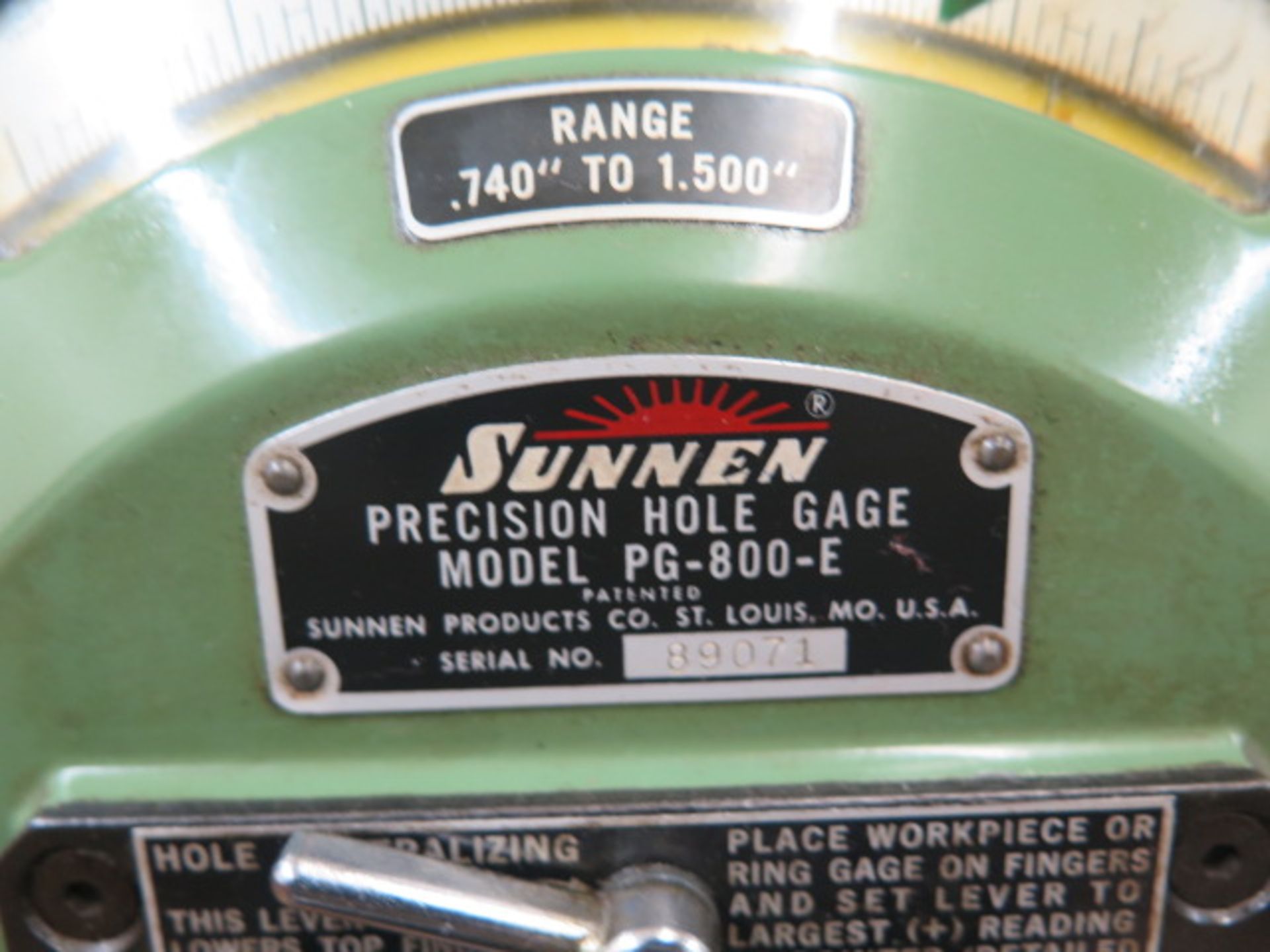 Sunnen PG-800-E Precision Bore Gage w/ PG-400-E Setting Fixture and PG-250-E Finger Ext, SOLD AS IS - Image 5 of 10