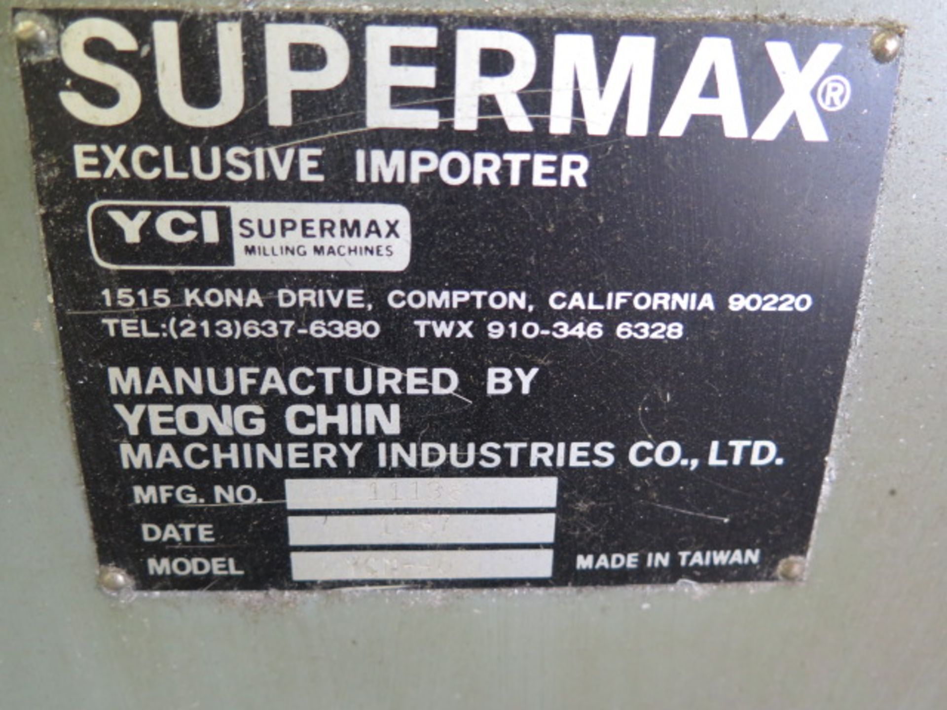 Supermax YMC-40 3-Axis CNC Vertical Mill s/n 87-11138 (NEEDS REPAIR) w/ Anilam Crusader Series M - Image 15 of 15