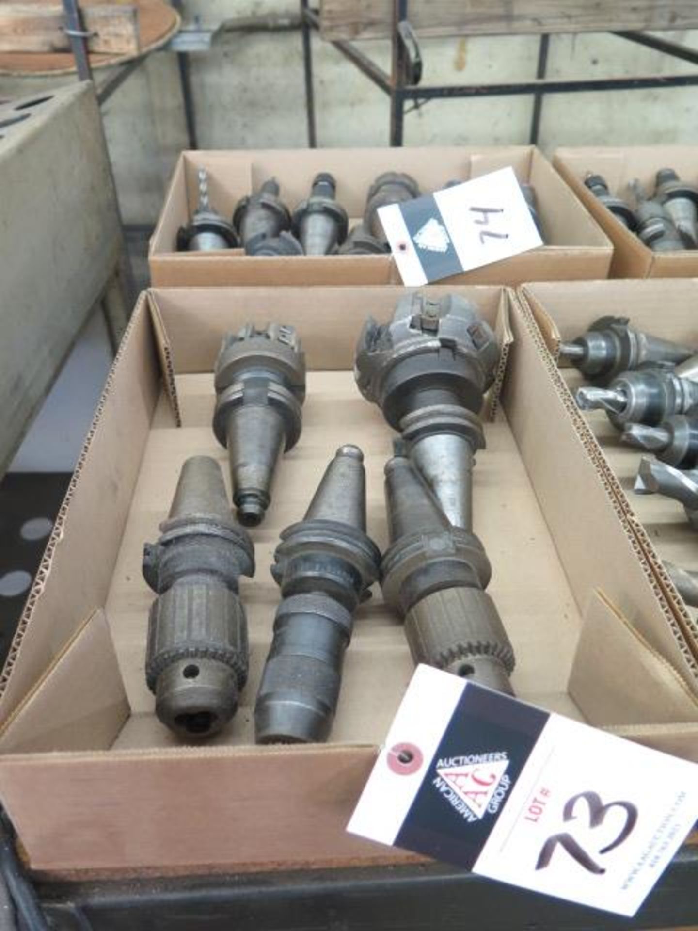 CAT-40 Taper Insert Shell Mills and Drill Chucks (5) (SOLD AS-IS - NO WARRANTY)