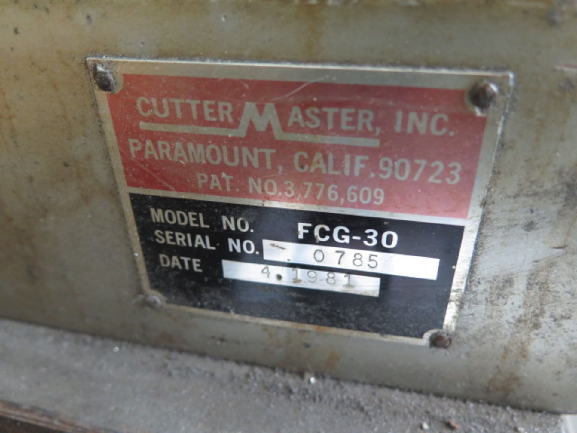 Cuttermaster FGC-30 Tool and Cutter Grinder s/n 0785 w/ 5C Air Fixture (SOLD AS-IS - NO WARRANTY) - Image 9 of 9