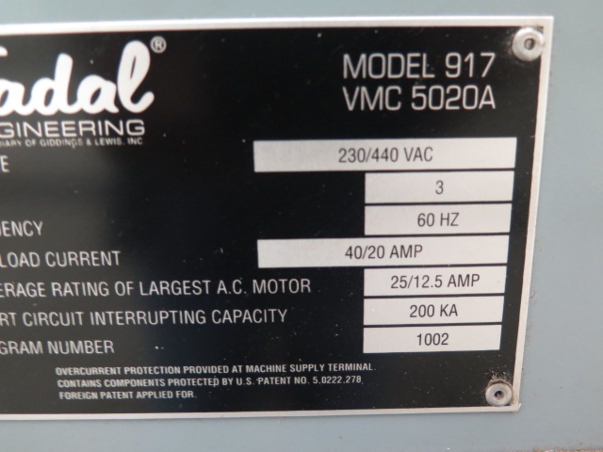 Fadal VMC5020A CNC Vertical Machining Center s/n 9804851 w/ Fadal CNC88HS Controls, SOLD AS IS - Image 17 of 18