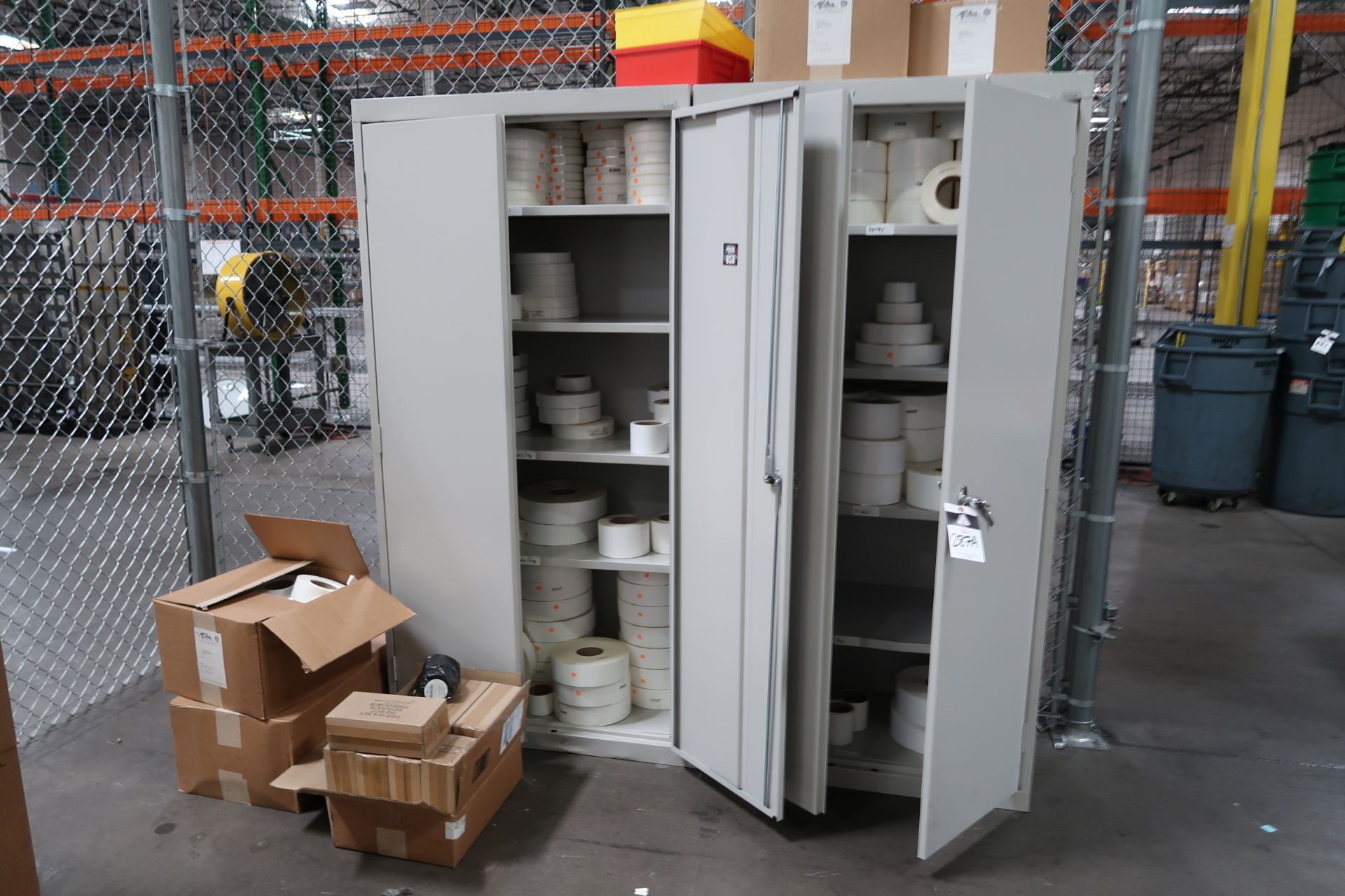 (2) Cabinets with Lable Rolls (SOLD AS-IS - NO WARRANTY)