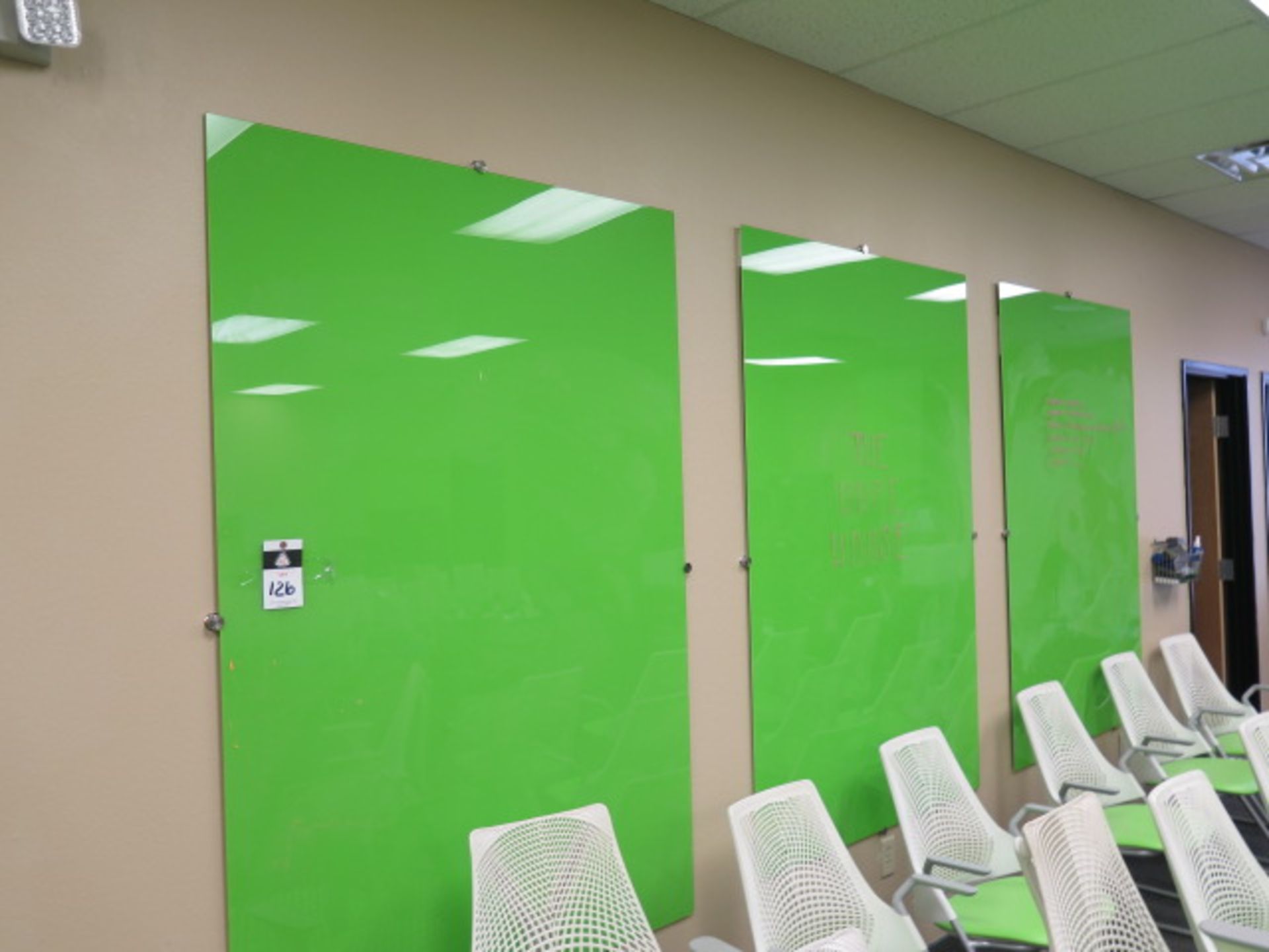 Wall Mounted Green Glass White Boards (SOLD AS-IS - NO WARRANTY)